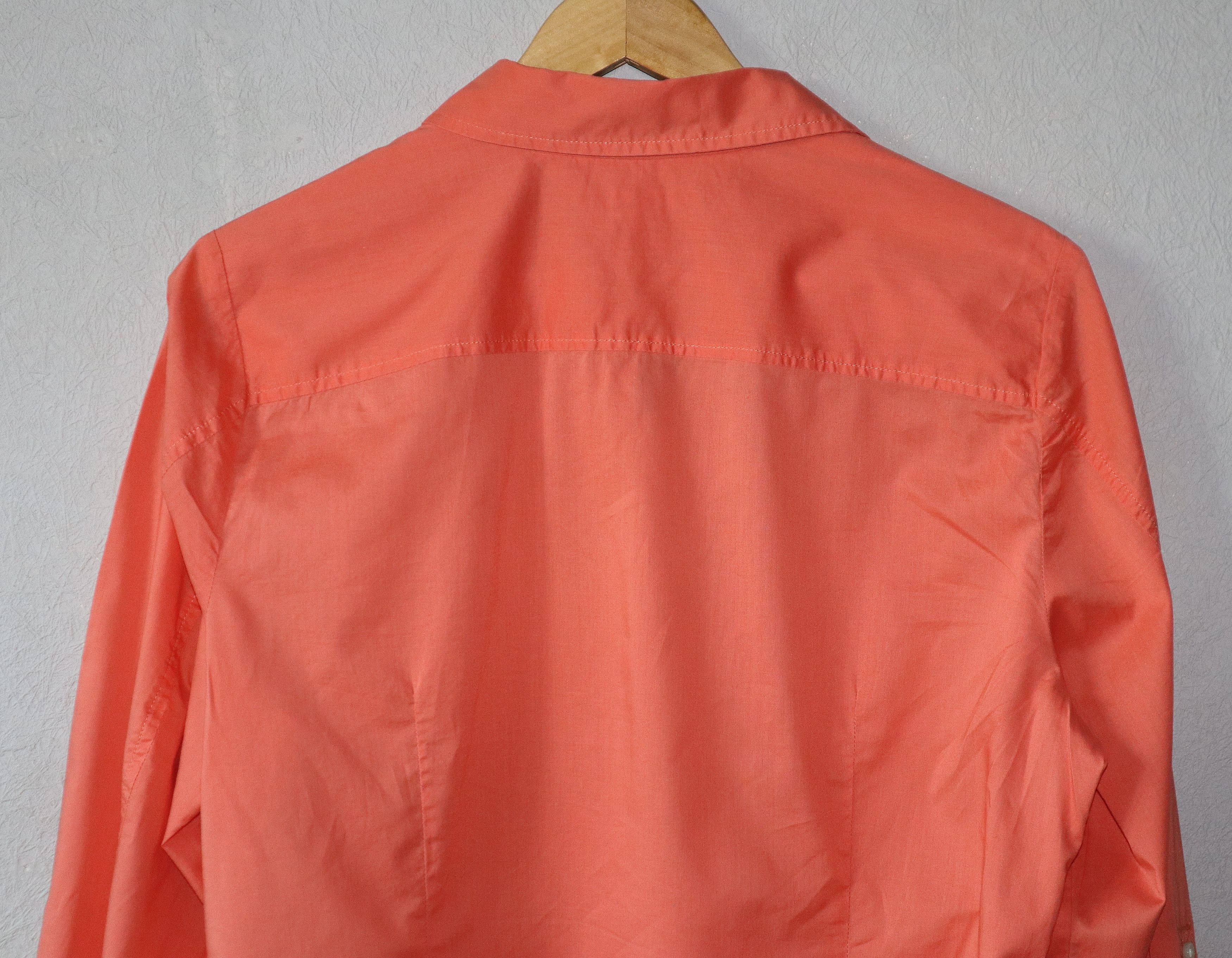 Tommy Hilfiger Orange Long Sleeve Button-Down Shirt Blouse Size XL / US 12-14 / IT 48-50 - 7 Thumbnail