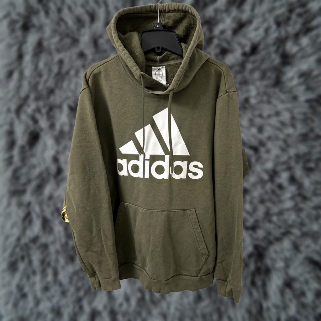 Adidas Adidas Hoodie Mens Large Green Big Logo Pullover Sweatshirt 3 Stripes Tricot L/S Size US L / EU 52-54 / 3 - 1 Thumbnail