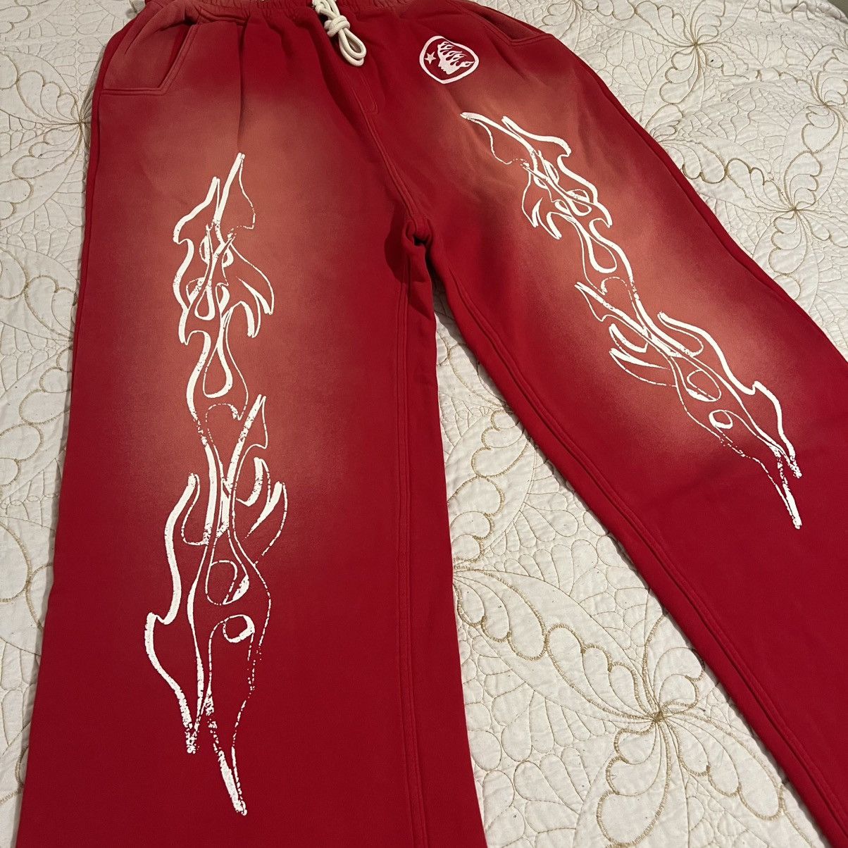 HELLSTAR Hellstar Records Red Flare Sweatpants size XXL Size US 44 / EU 60 - 3 Thumbnail
