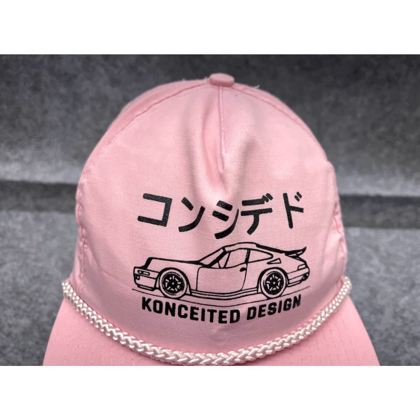4SDESIGNS VINTAGE Konceited Designs Hat Cap Strap Back Adult One Size Pink Poly Rope 90s Size ONE SIZE - 2 Thumbnail