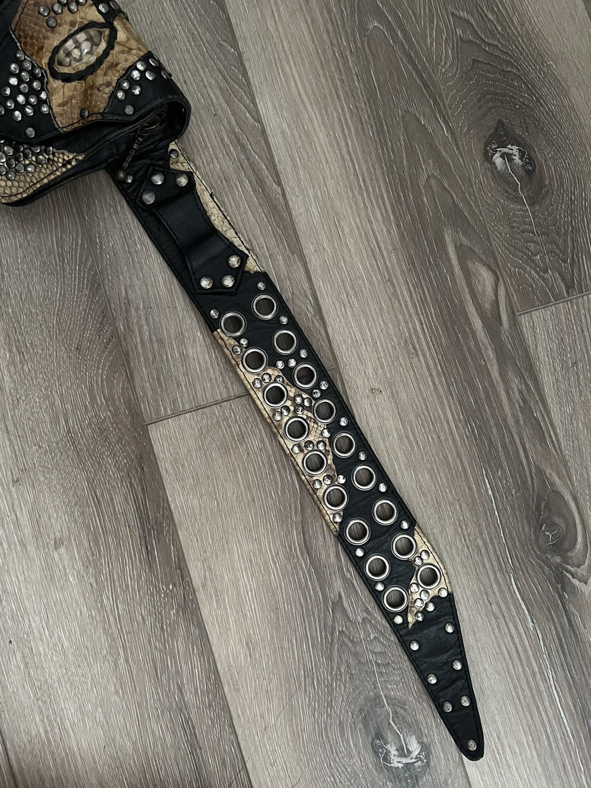 KMRii KMrii Python Snakeskin Diamond 5 Pouch Belt Size ONE SIZE - 7 Thumbnail