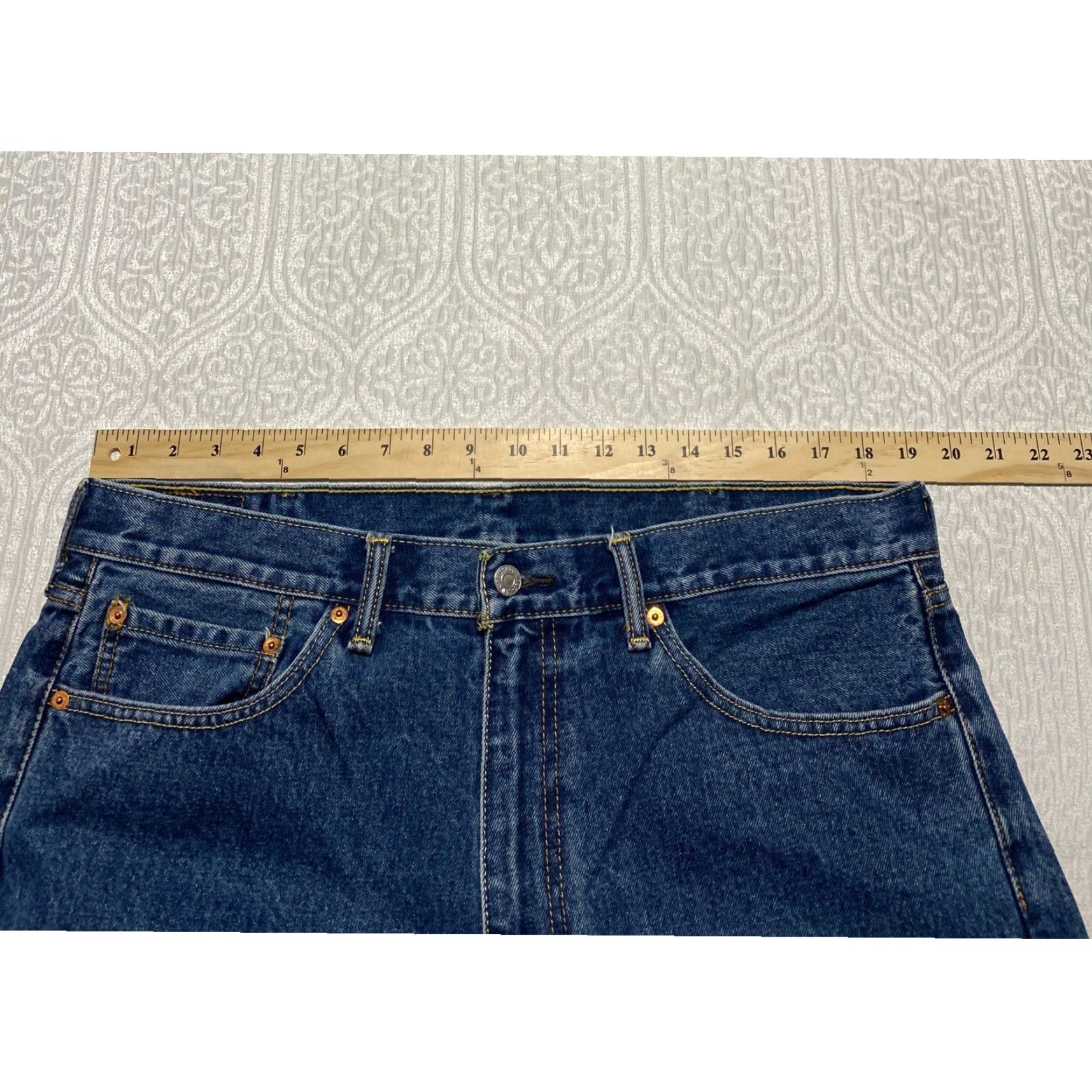 Levi's Levi's 505 Jeans Mens Regular Fit Denim Blue 38x30 Pants Straight Pocket Cotton Denim Zip Button Inseam 30 Vintage No Size US 38 / EU 54 - 6 Thumbnail