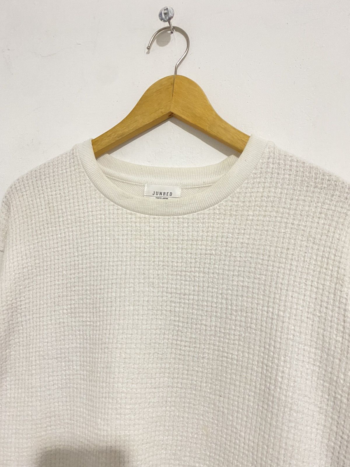 Issey Miyake Jun Red Japanese Waffle Hybrid Sweatshirt AA0077 Size US M / EU 48-50 / 2 - 2 Thumbnail