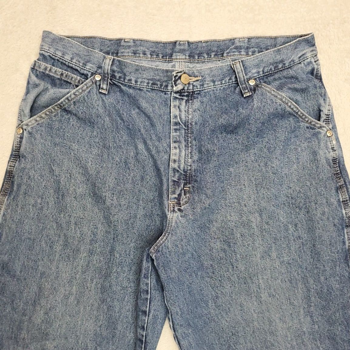 Wrangler VINTAGE Wrangler Jeans Mens 36x30 Blue Denim Carpenter Cargo Relaxed Baggy Retro Pants Size US 36 / EU 52 - 3 Thumbnail