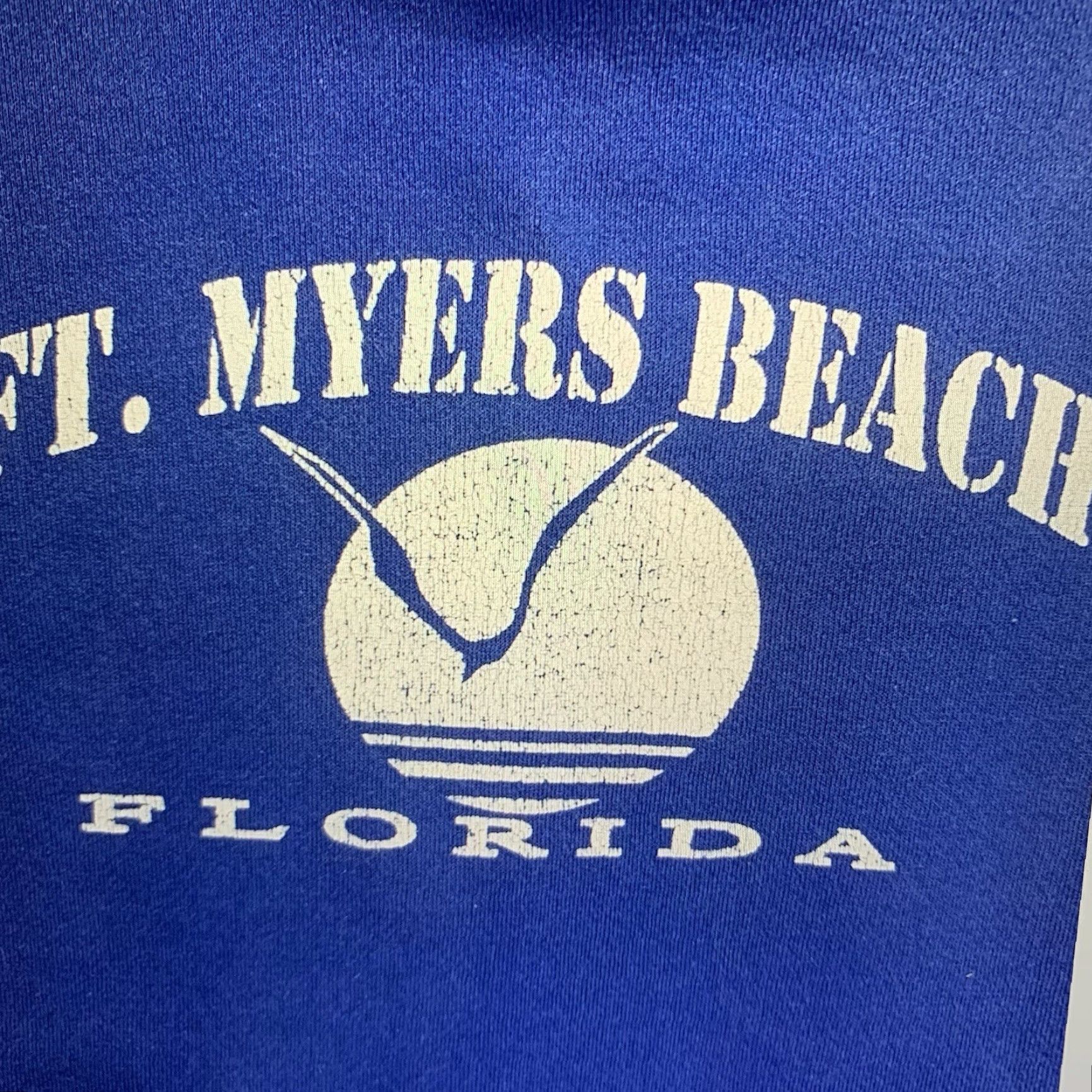Soffe VINTAGE Soffe Hoodie Unisex Adults L Navy Blue Fort Myers Beach Florida 90s Graphic Print Hooded Pullover Casual Walking Size US L / EU 52-54 / 3 - 3 Thumbnail
