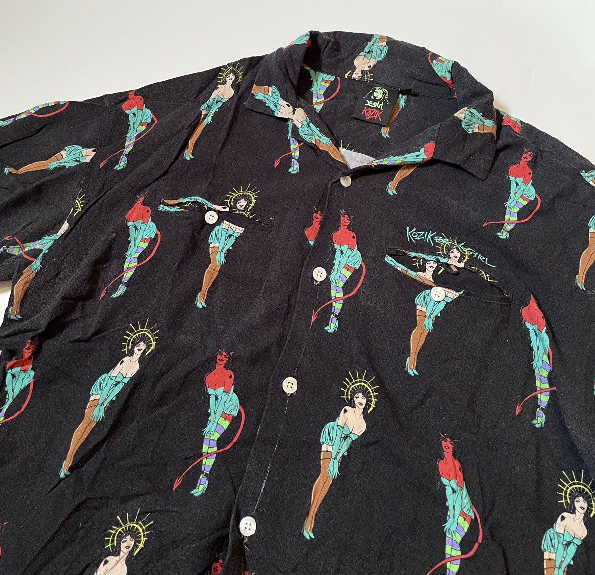 Hysteric Glamour TAX FREE 🇺🇸 X-girl x kozik printed flowy camp shirt Size US M / EU 48-50 / 2 - 8 Thumbnail