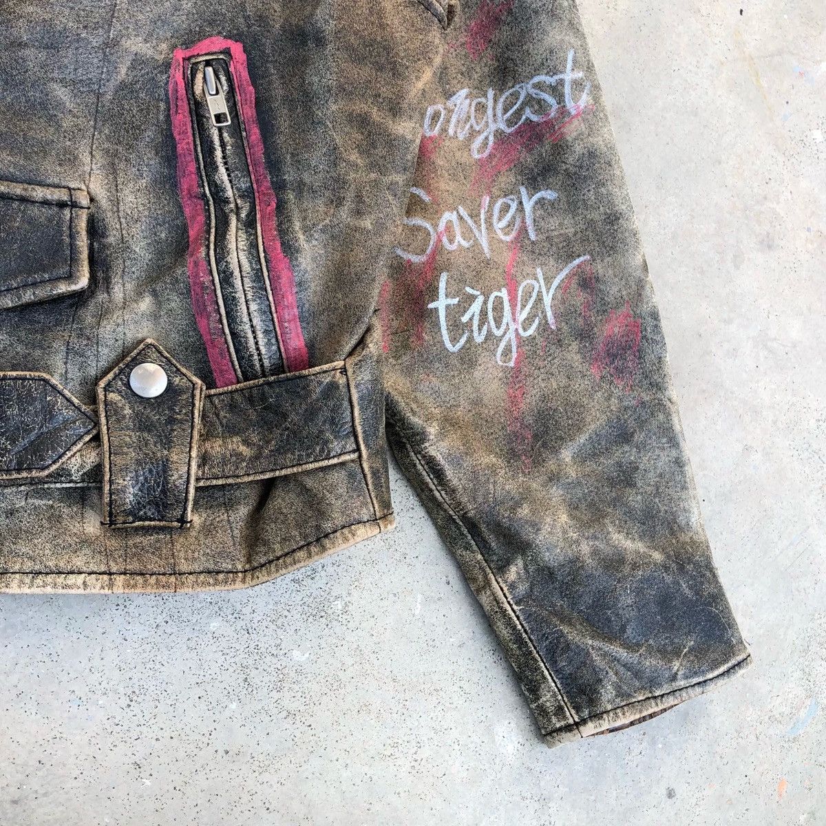 Vintage 🔥VTG Custom Saber Tiger Double Collar Inspired Lewis Leather Size US M / EU 48-50 / 2 - 6 Thumbnail