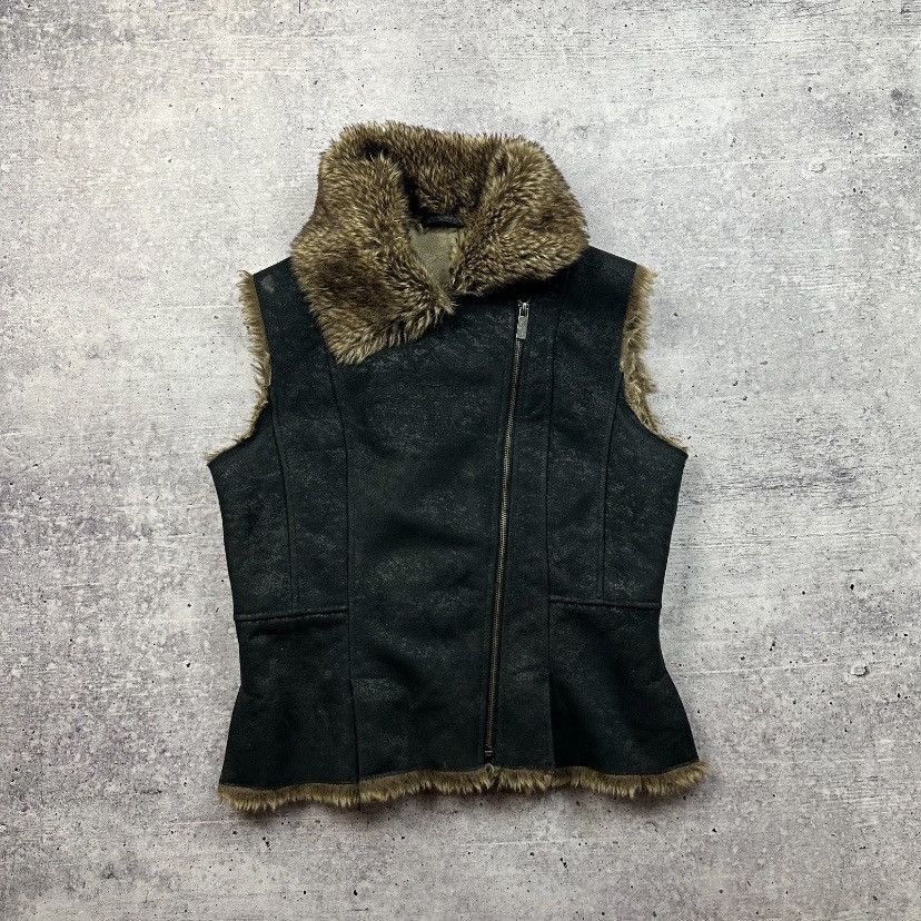 Ed Hardy Ed Hardy Faux Fur Vest Tattoo Rose Back My True Love Size L / US 10 / IT 46 - 3 Thumbnail