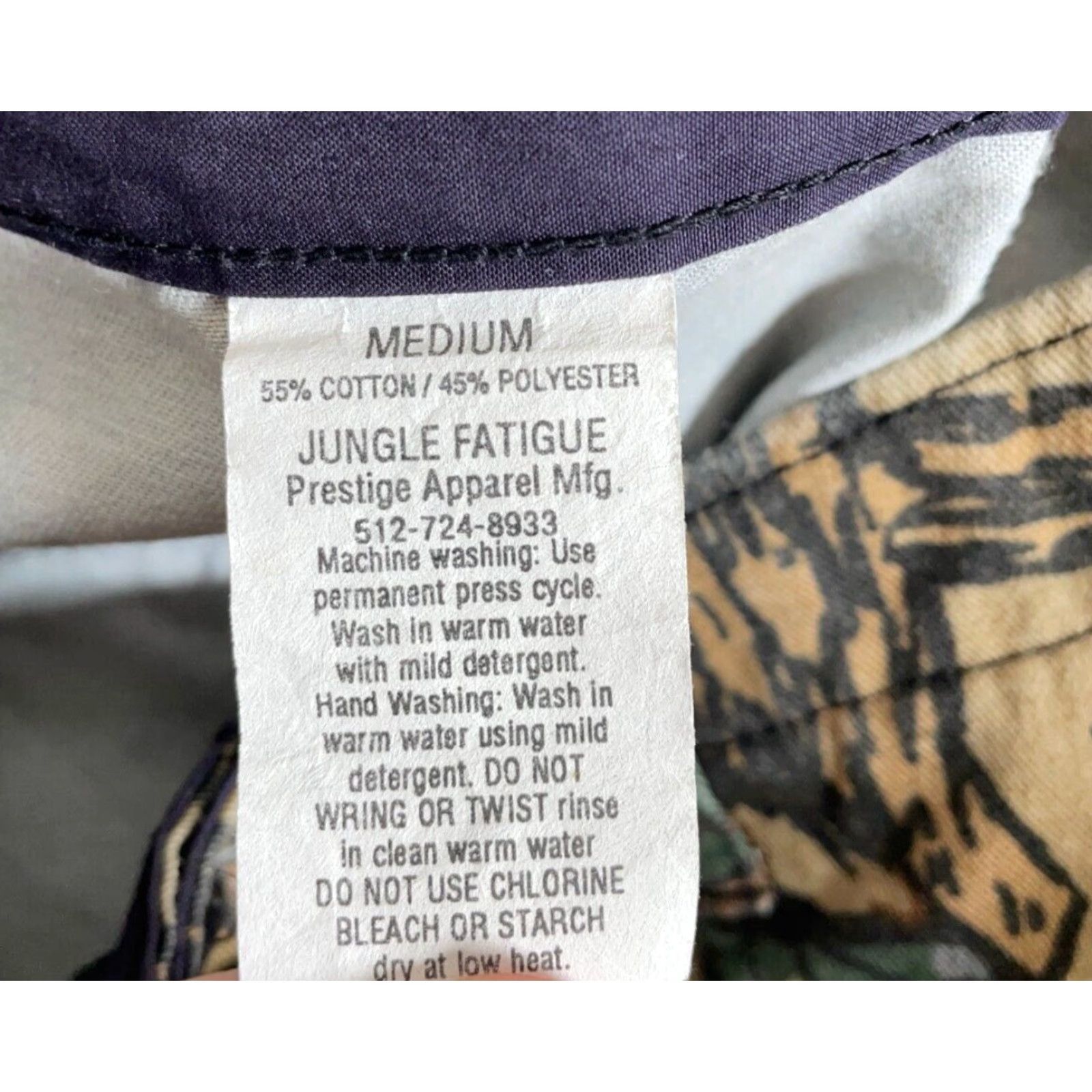 Vintage VINTAGE Prestige Cargo Pants Men Medium 34 x 32 Camouflage Cotton Nylon Zip Fly Tapered 90s Jungle Fatigue Size US 34 / EU 50 - 3 Thumbnail
