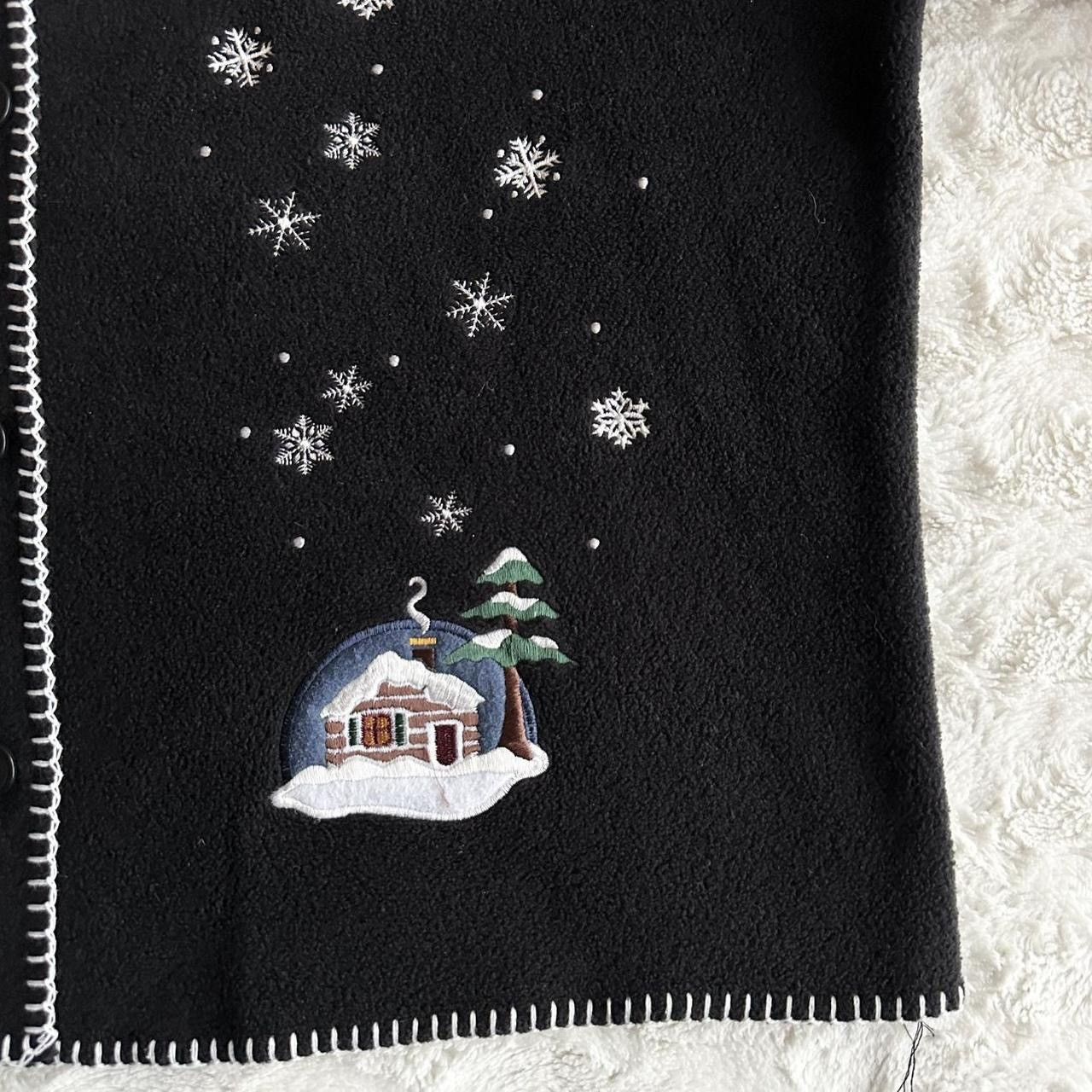 Other Vintage Moose Cardigan Sweater Womens L Black Snowflake Vtg Size L / US 10 / IT 46 - 6 Thumbnail