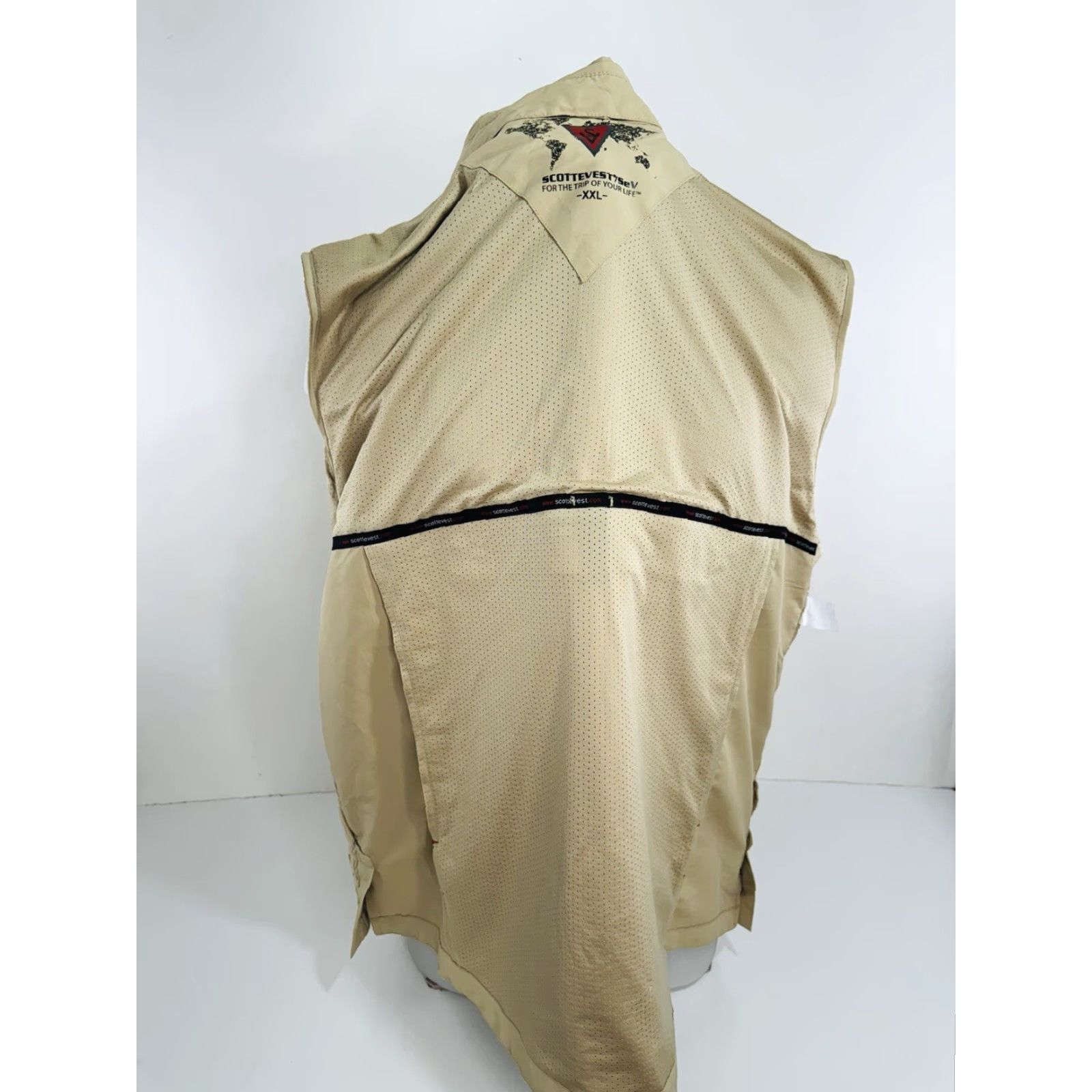 Vintage SCOTTeVEST Vest - XXL Utility Vest Mens Beige 2XL Polyester Size US XXL / EU 58 / 5 - 5 Thumbnail