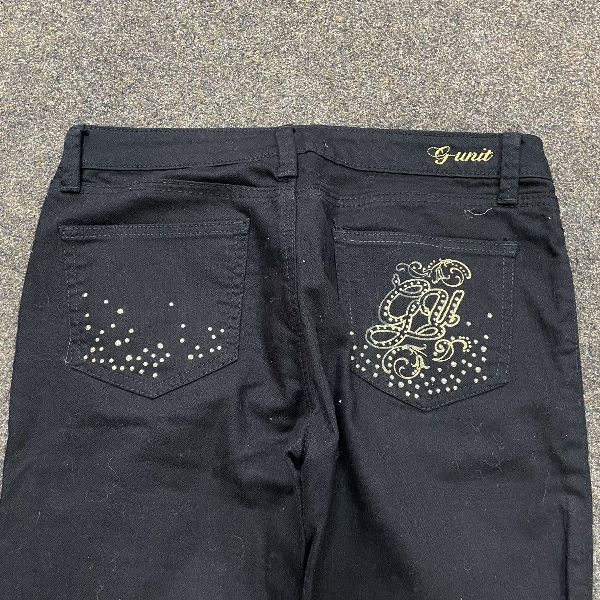 Vintage Y2K Distressed Bootcut Jeans Black Chains Skate Streetwear Size 36" / US 14 / IT 50 - 3 Thumbnail