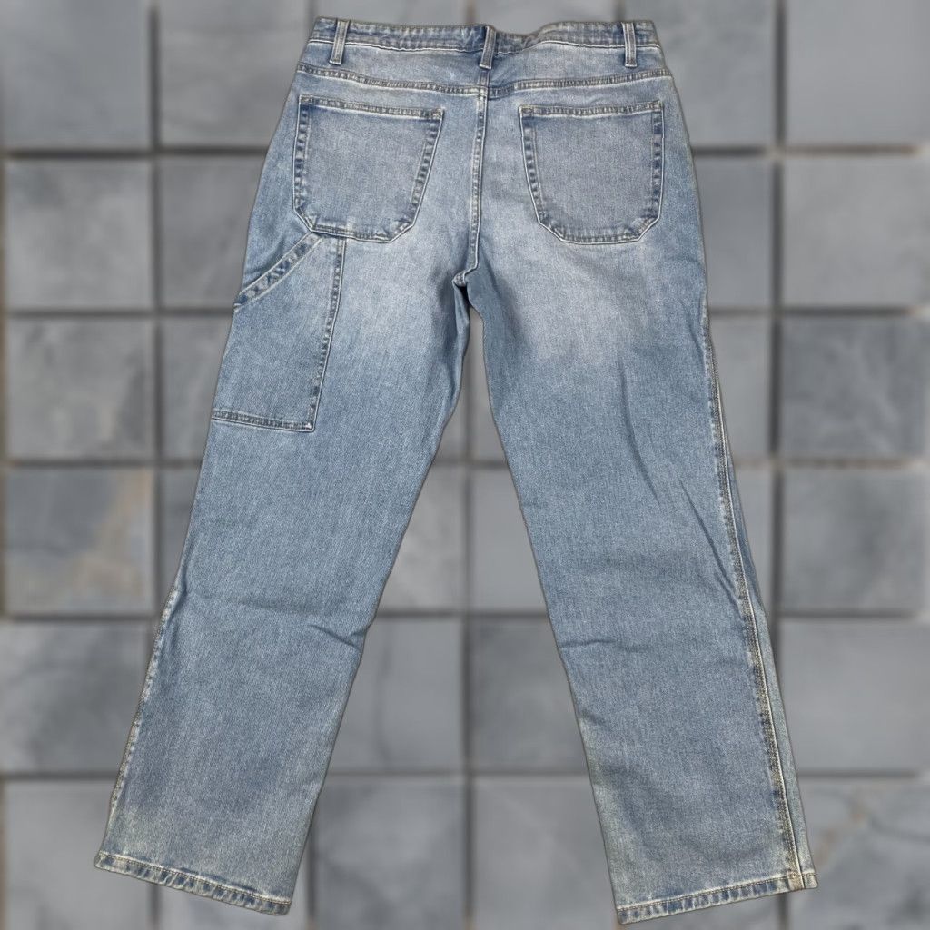Essentials Amazon Essentials Jeans Mens 34X30 Blue Cuffed 5-Pocket Slim Stretch Straight Leg Denim Casual Pants Jeans Mens Blue 34x30 Size US 34 / EU 50 - 1 Thumbnail