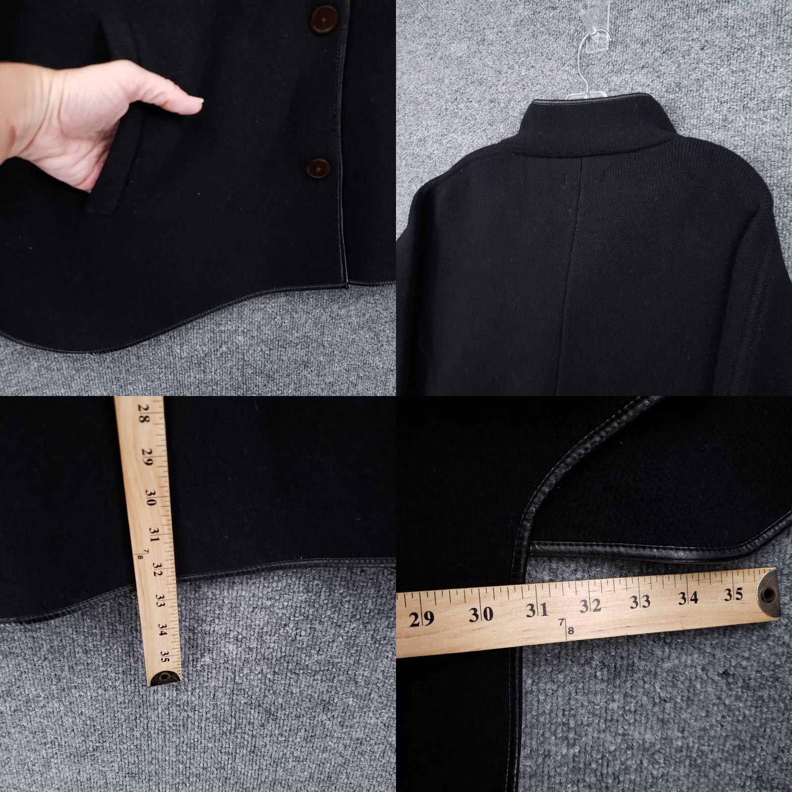 Vintage Mark & Graham Jacket Womens L Black Kimono Wool Blend Size L / US 10 / IT 46 - 8 Thumbnail