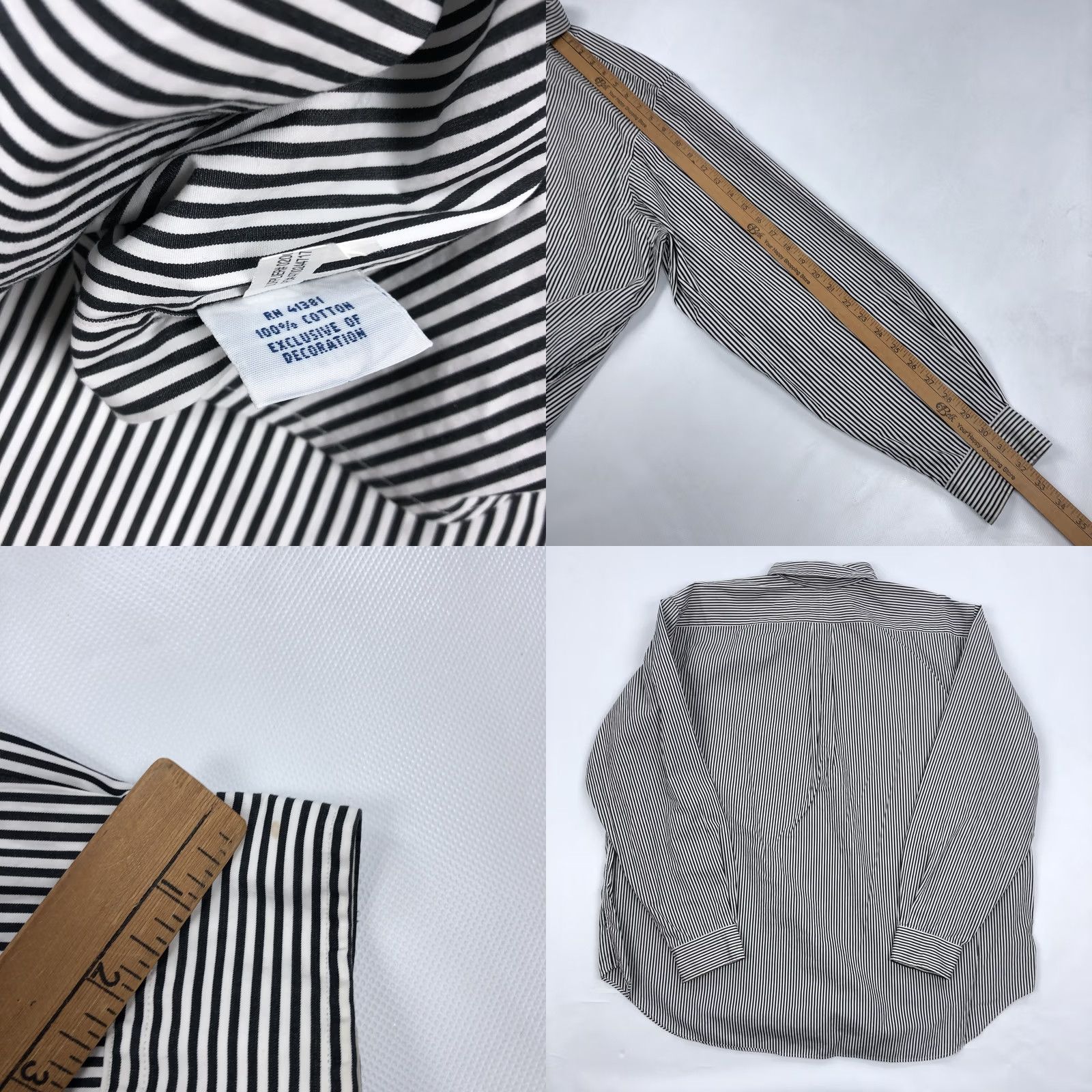 Ralph Lauren Ralph Lauren Shirt Button-Down 2XB Big & Tall Black White Stripe Long Sleeve Embroidered Logo, 100 Cotton, Classic Fit, Casual Business Travel Men Size US XXL / EU 58 / 5 - 8 Thumbnail