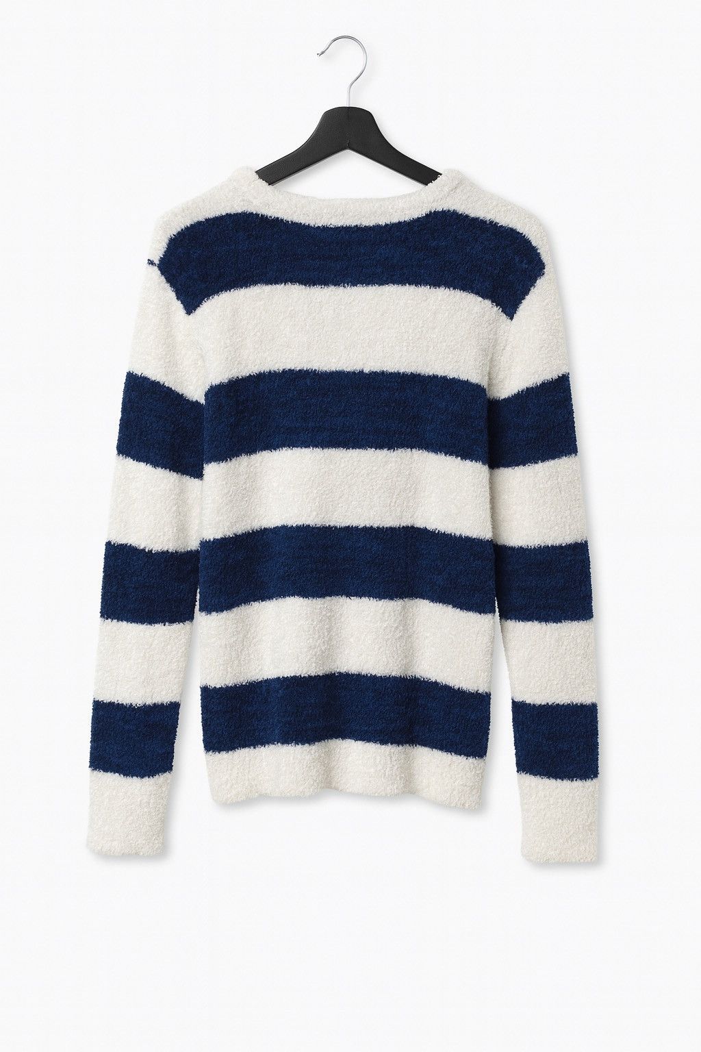 Japanese Brand Vintage Growth by Grail Navy & White Striped Fuzzy Sweater Size M / US 6-8 / IT 42-44 - 2 Thumbnail