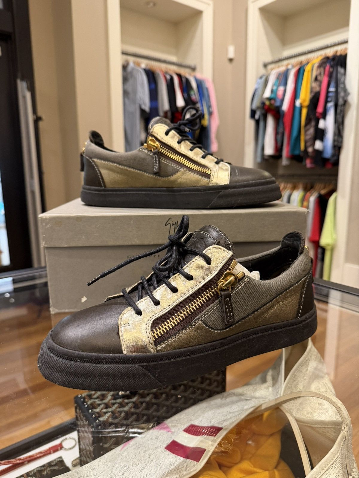 Giuseppe Zanotti Giuseppe Zanotti Frankie Low Top Leather Sneaker Size US 8 / IT 38 - 3 Thumbnail