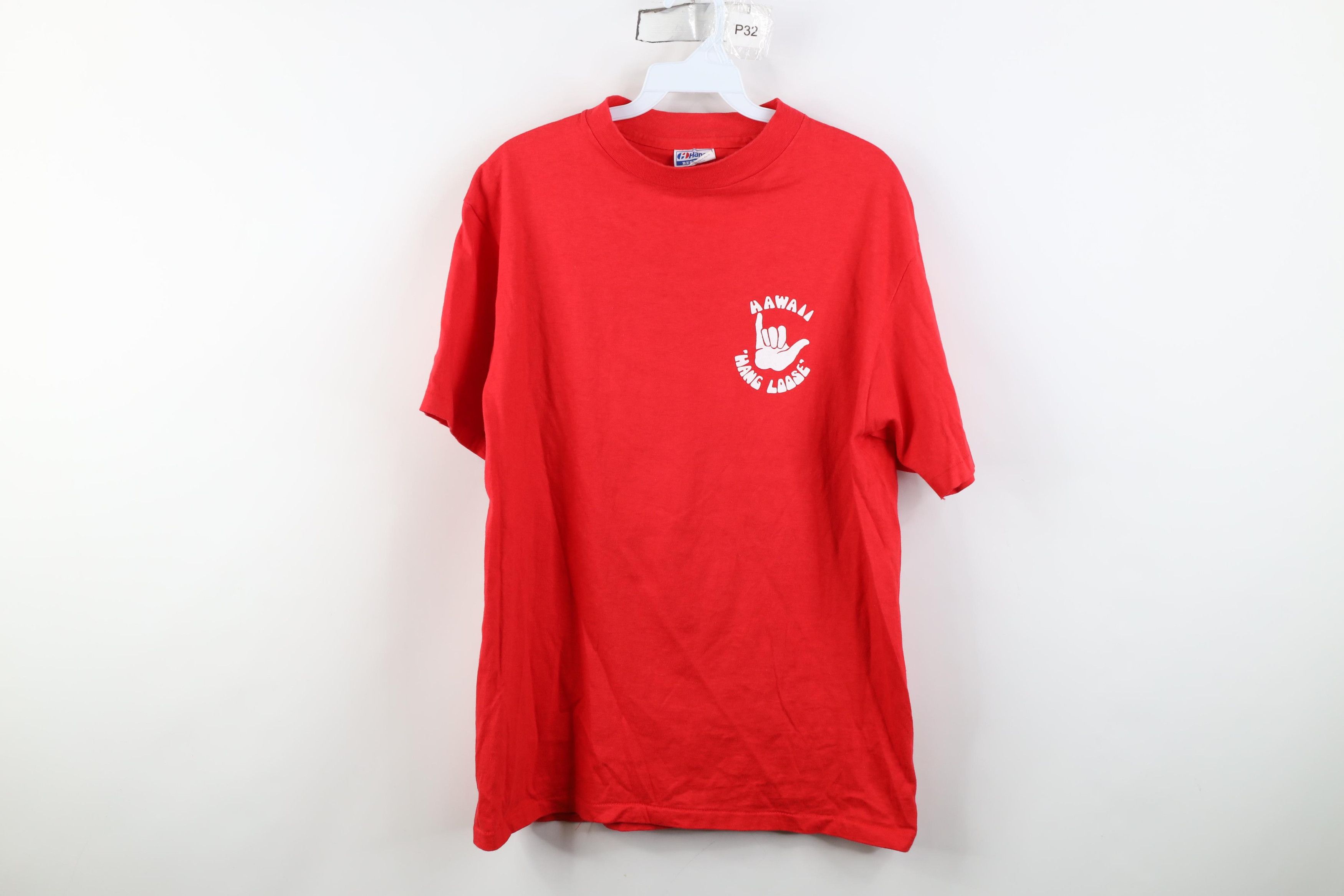 Vintage Vintage 80s Streetwear Surfing Hawaii Hang Loose T-Shirt USA Size US L / EU 52-54 / 3 - 1 Thumbnail