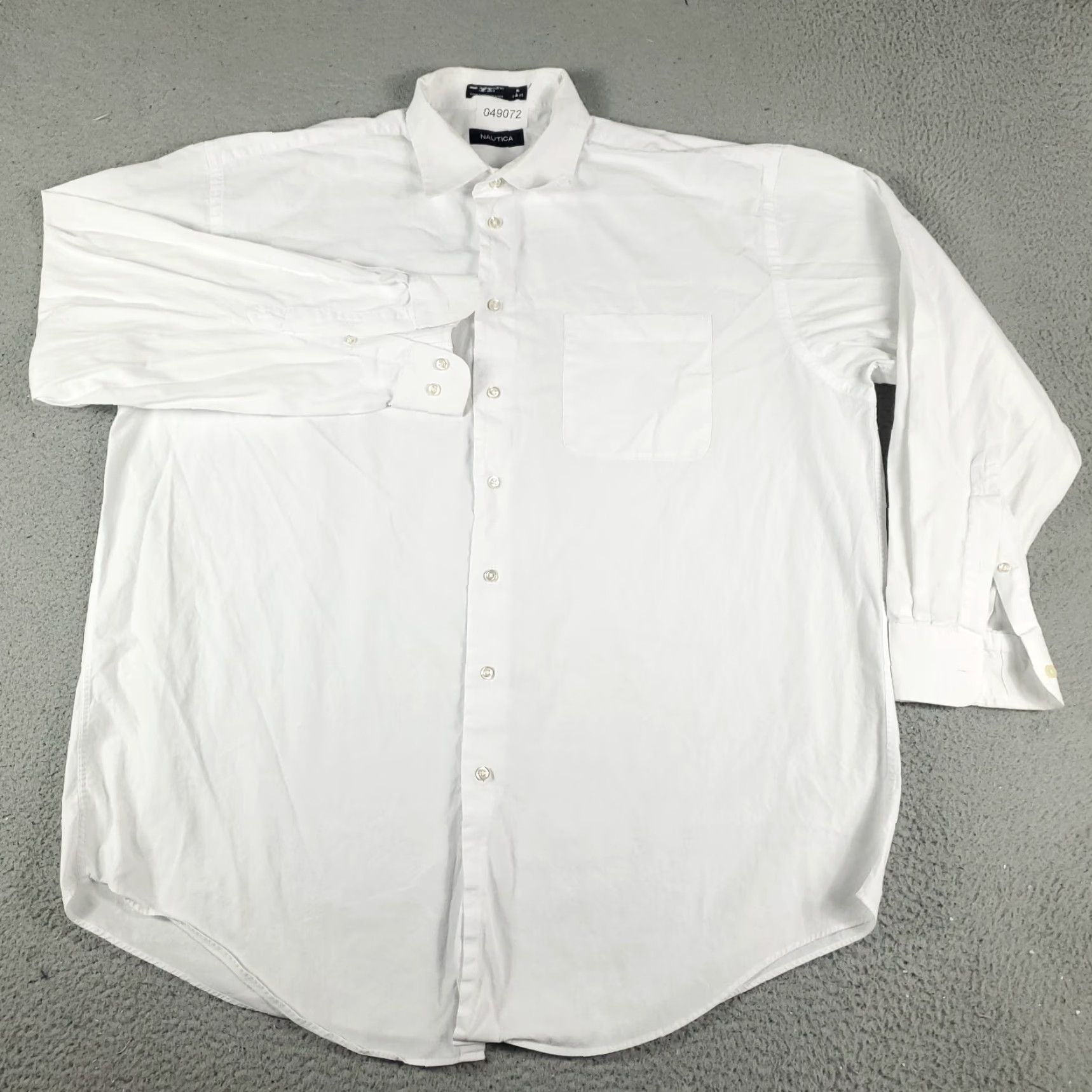 Nautica VINTAGE Nautica Dress Shirt Men Size 18 Long Sleeve White Business Casual Classic Modern Size 48R - 2 Thumbnail