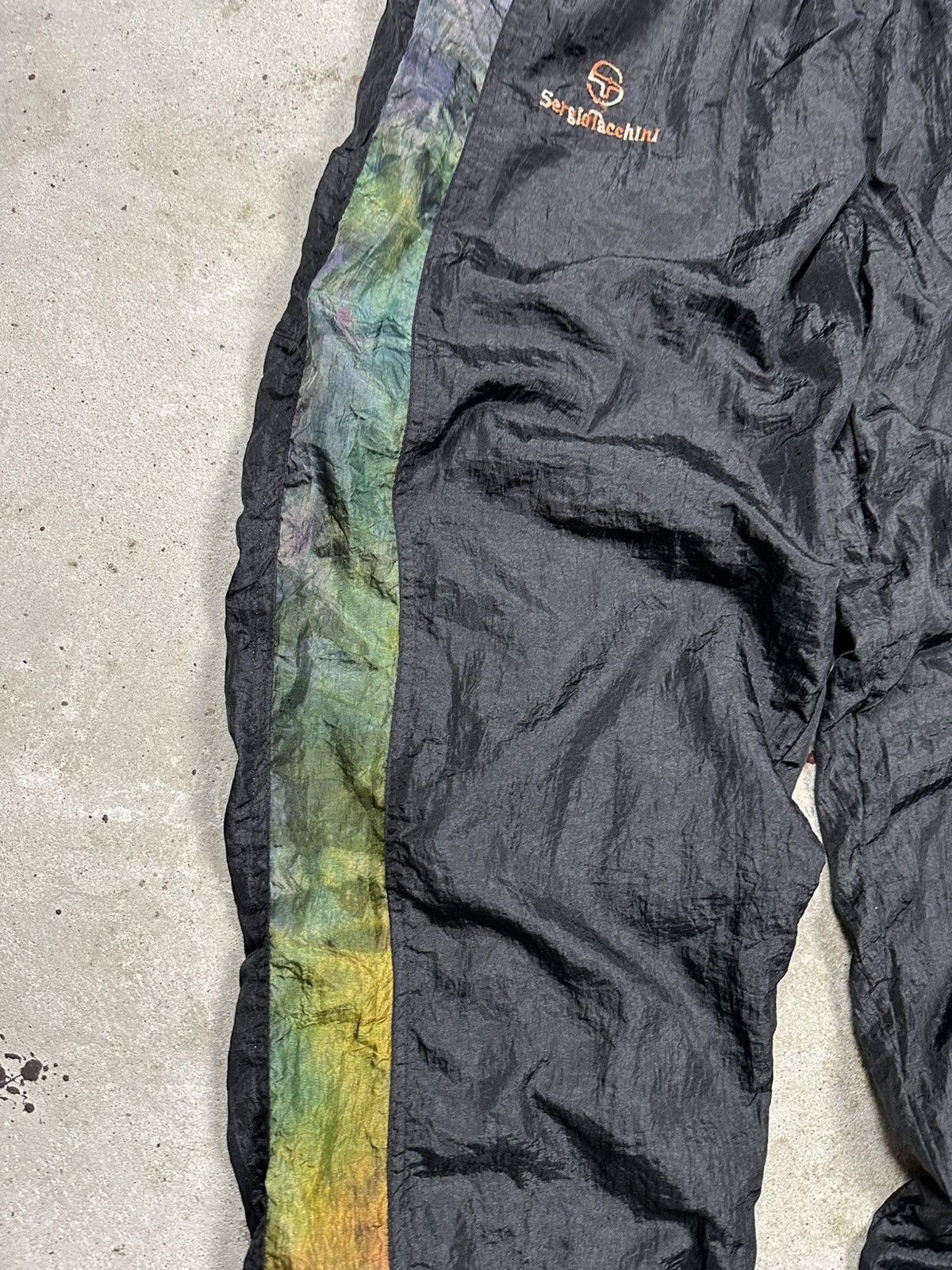 Sergio Tacchini Vintage 90s Sergio Tacchini Black Baggy Track Pants Taped Size US 34 / EU 50 - 5 Thumbnail