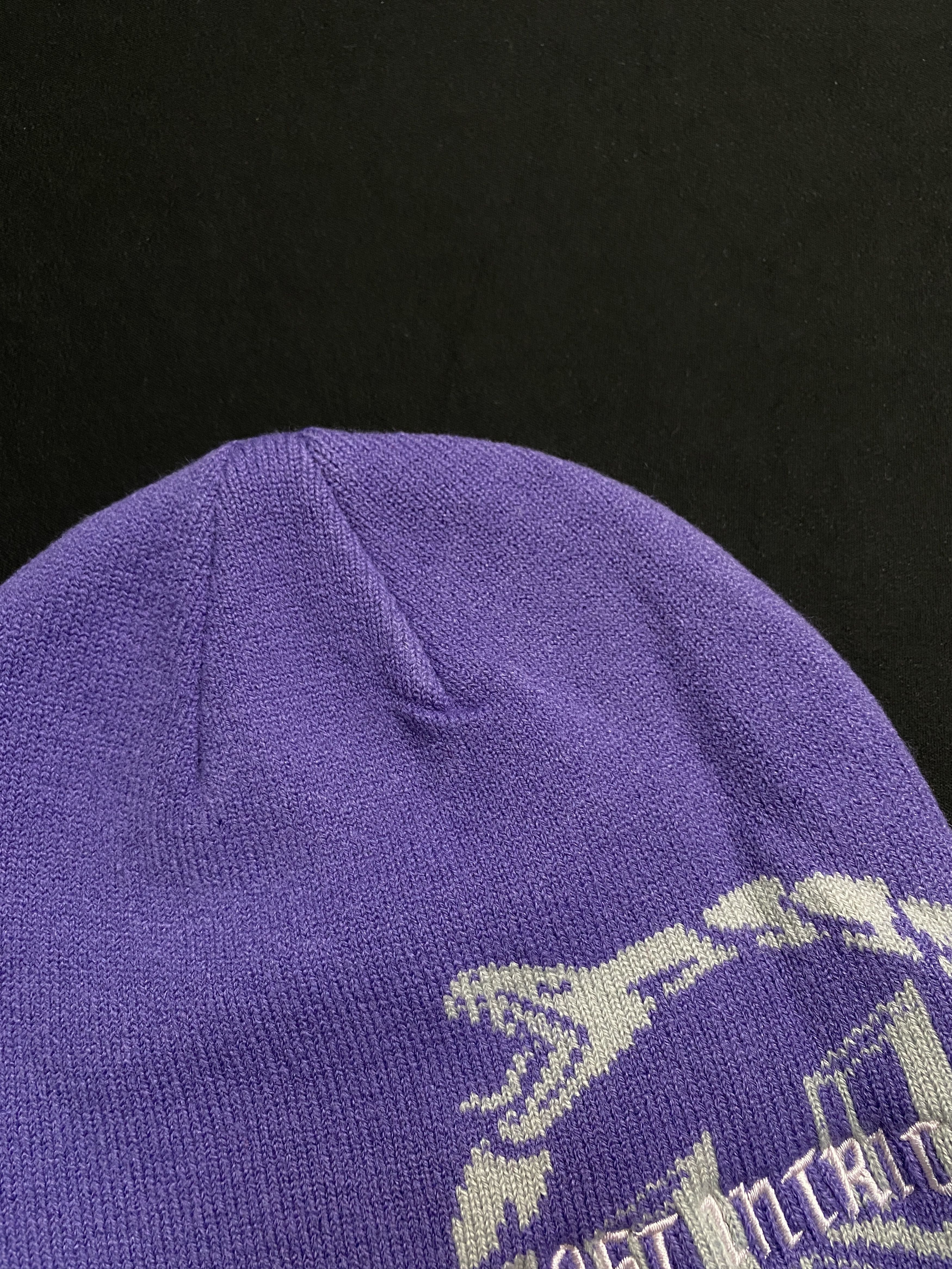 Japanese Brand Lost Intricacy Logo Full Circle Snake Knit Purple Beanie OS Size ONE SIZE - 4 Thumbnail