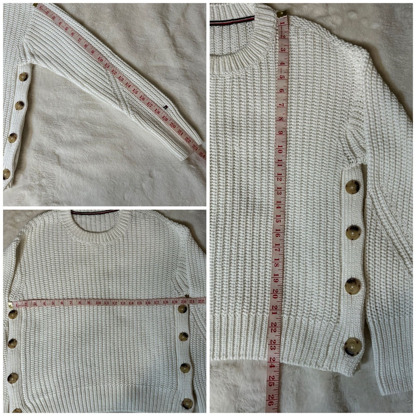 Tommy Hilfiger Tommy Hilfiger Side-Button Crewneck Sweater Women’s Medium Size M / US 6-8 / IT 42-44 - 8 Thumbnail