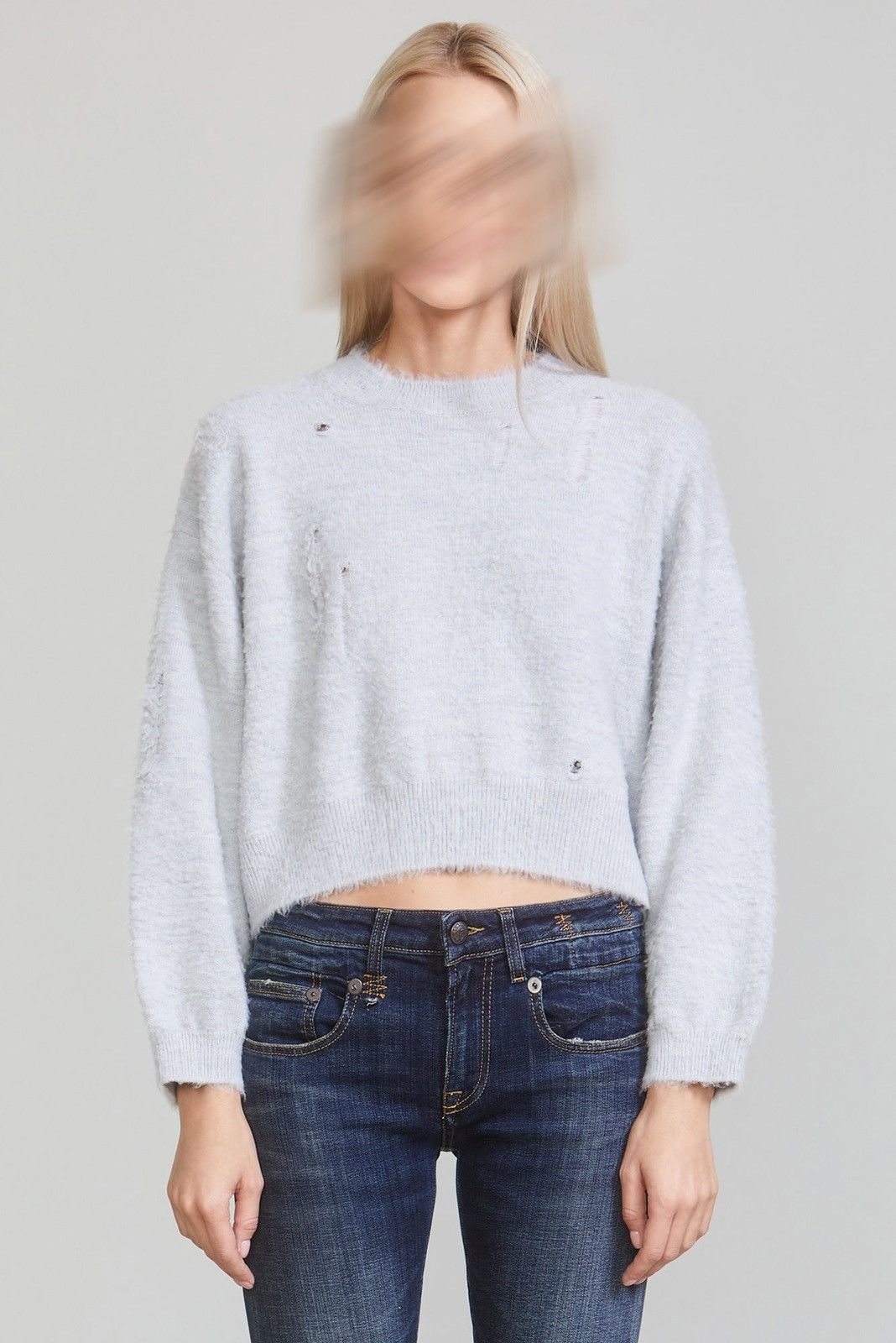 R13 Cropped Shaggy Oversized Sweater large Size L / US 10 / IT 46 - 11 Thumbnail