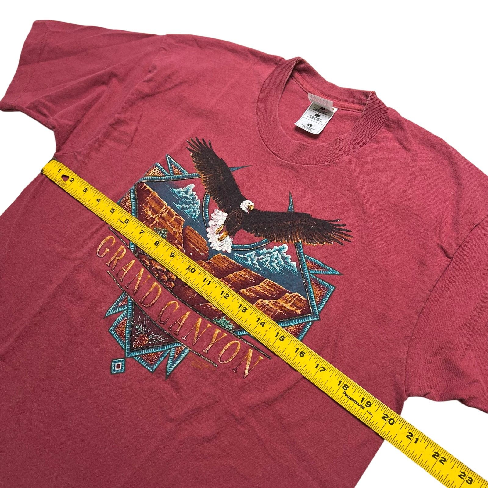 Fruit Of The Loom Vintage 90s Yellowstone Destination Eagle Graphic Tee Sz M Size US M / EU 48-50 / 2 - 6 Thumbnail