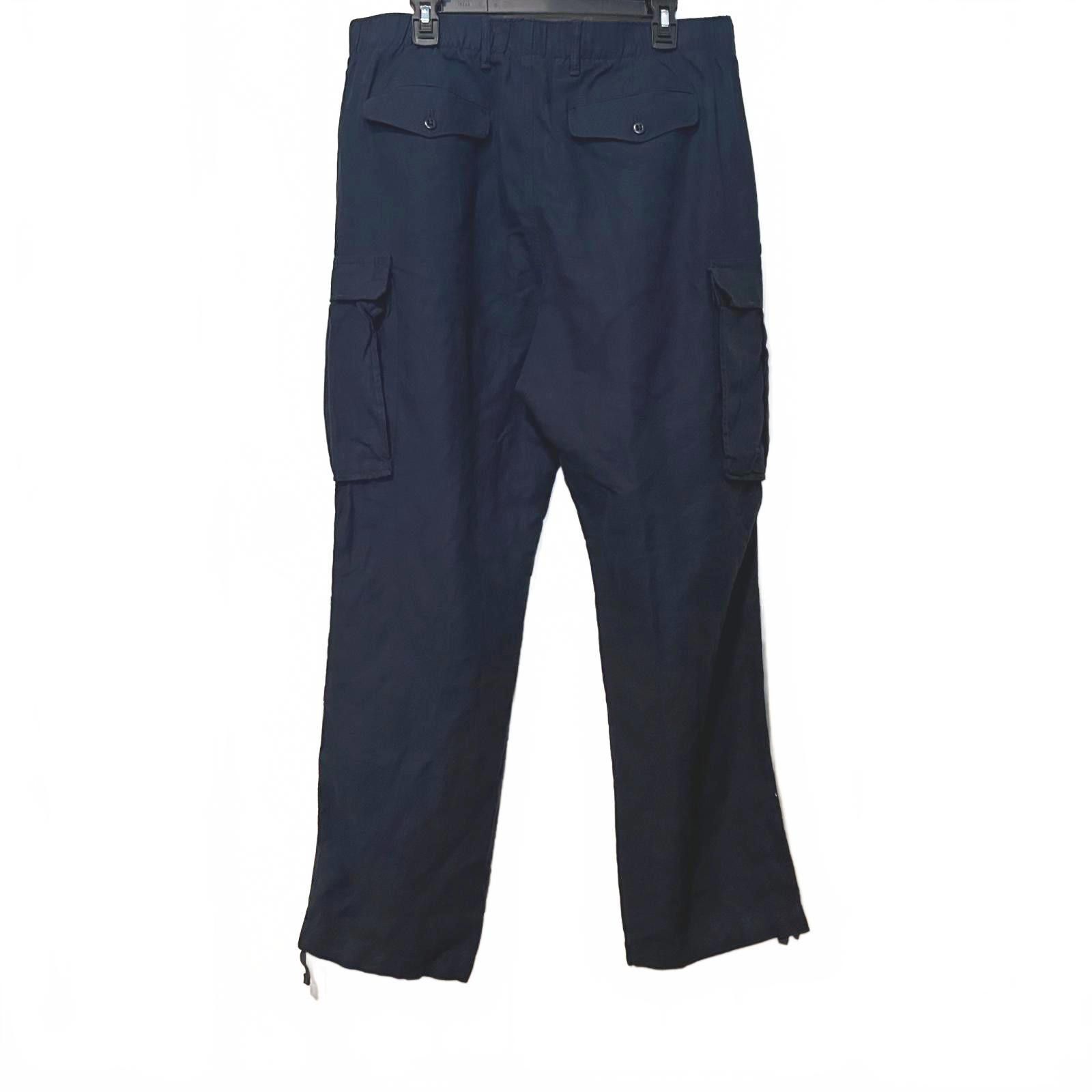 Gap GAP Linen Cargo Pants New Classic Navy Blue Large Size US 34 / EU 50 - 3 Thumbnail