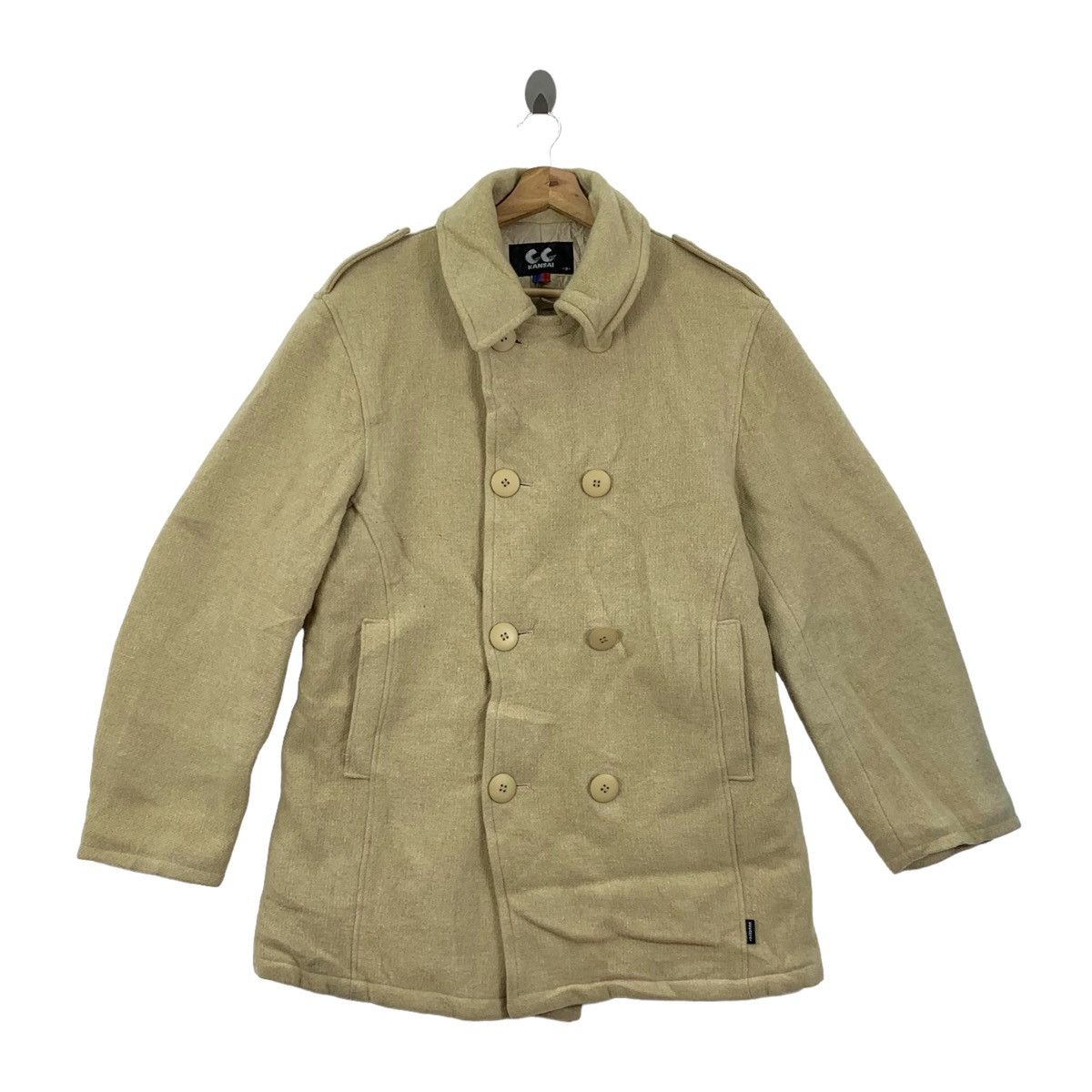 image of Cc Kansai By Kansai Yamamoto Wool Peacoat in Brown, Men's (Size Large)