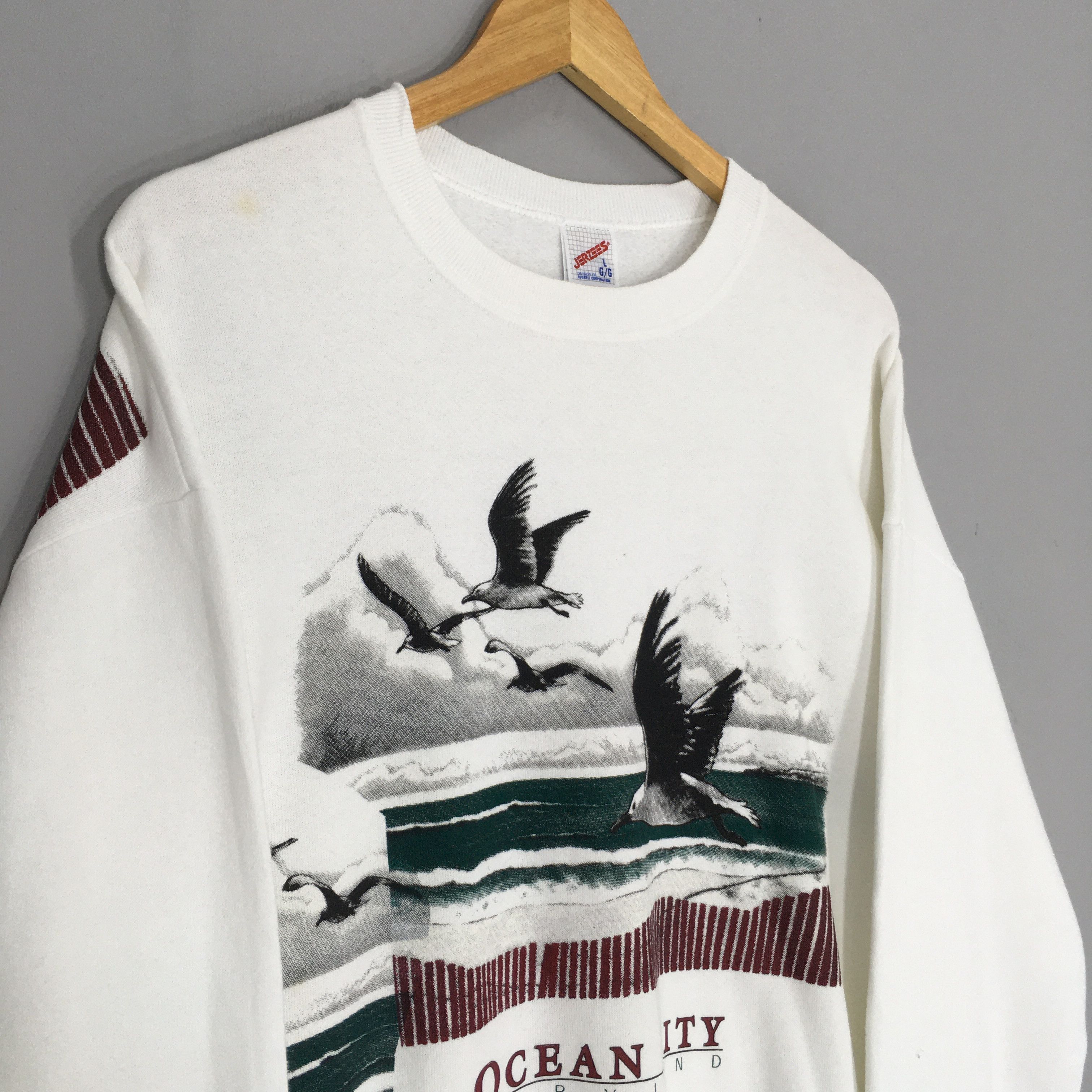 Habitat Vintage 90s Birds Wildlife Ocean City Sweatshirt Large Size US L / EU 52-54 / 3 - 3 Thumbnail