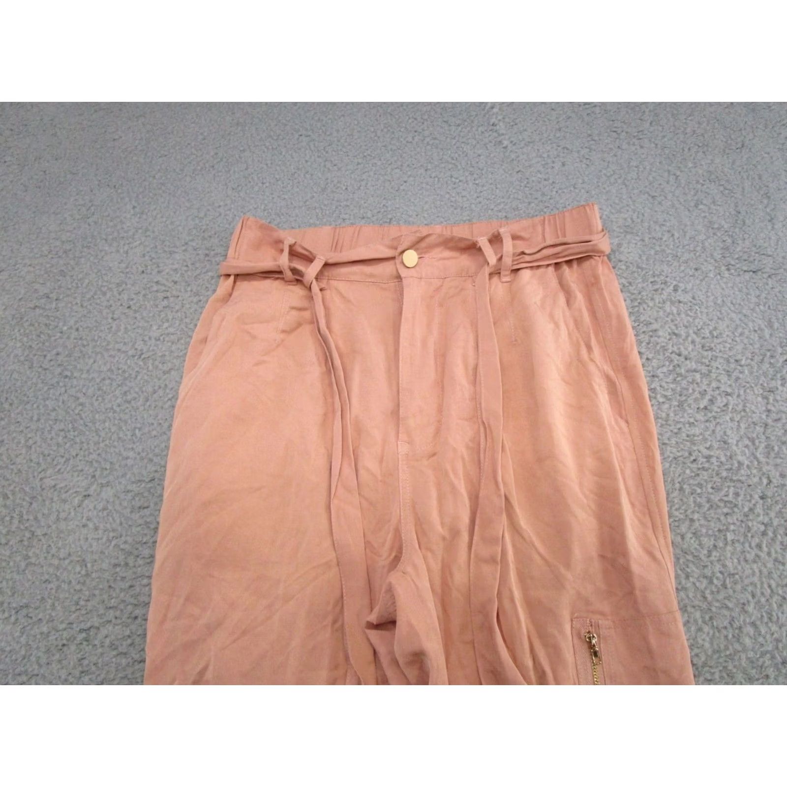 Vintage Entro Pink Jogger Pants Lightweight Tencel Blend Size M Women’s Adult Medium Peach Belted Size 32" / US 10 / IT 46 - 3 Thumbnail