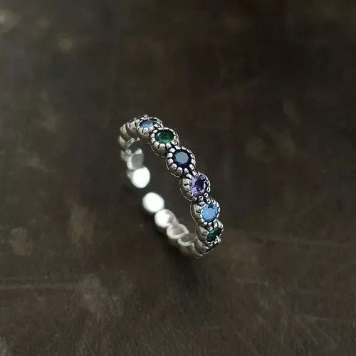 Handmade × Jewelry Electro Ring Crystal Stone Silver Abstract Star Pop Fantasy Size ONE SIZE - 2 Thumbnail