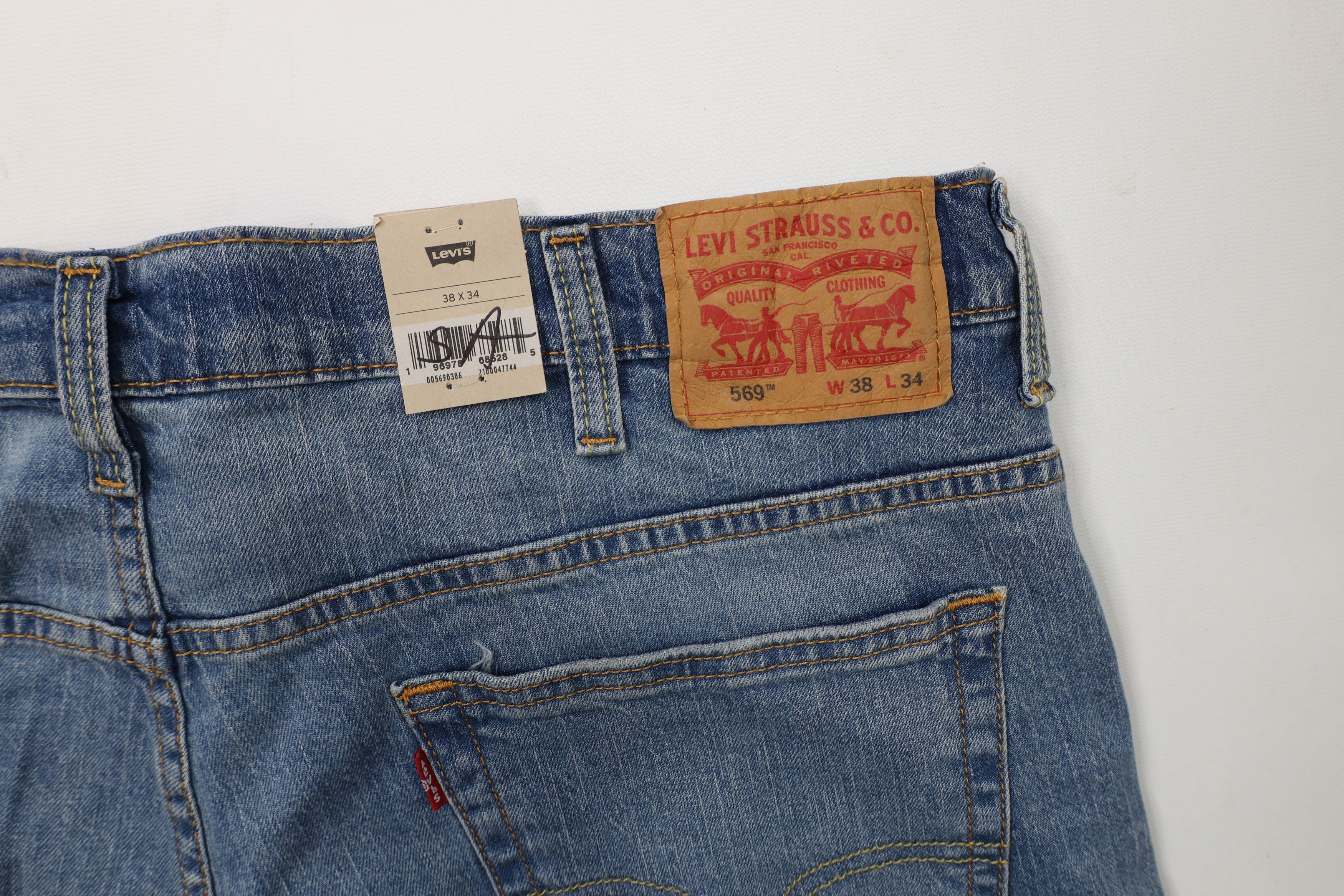 Levi's × Vintage Deadstock Vintage Y2K Levis 569 Straight Wide Leg Jeans Blue Size US 38 / EU 54 - 13 Thumbnail