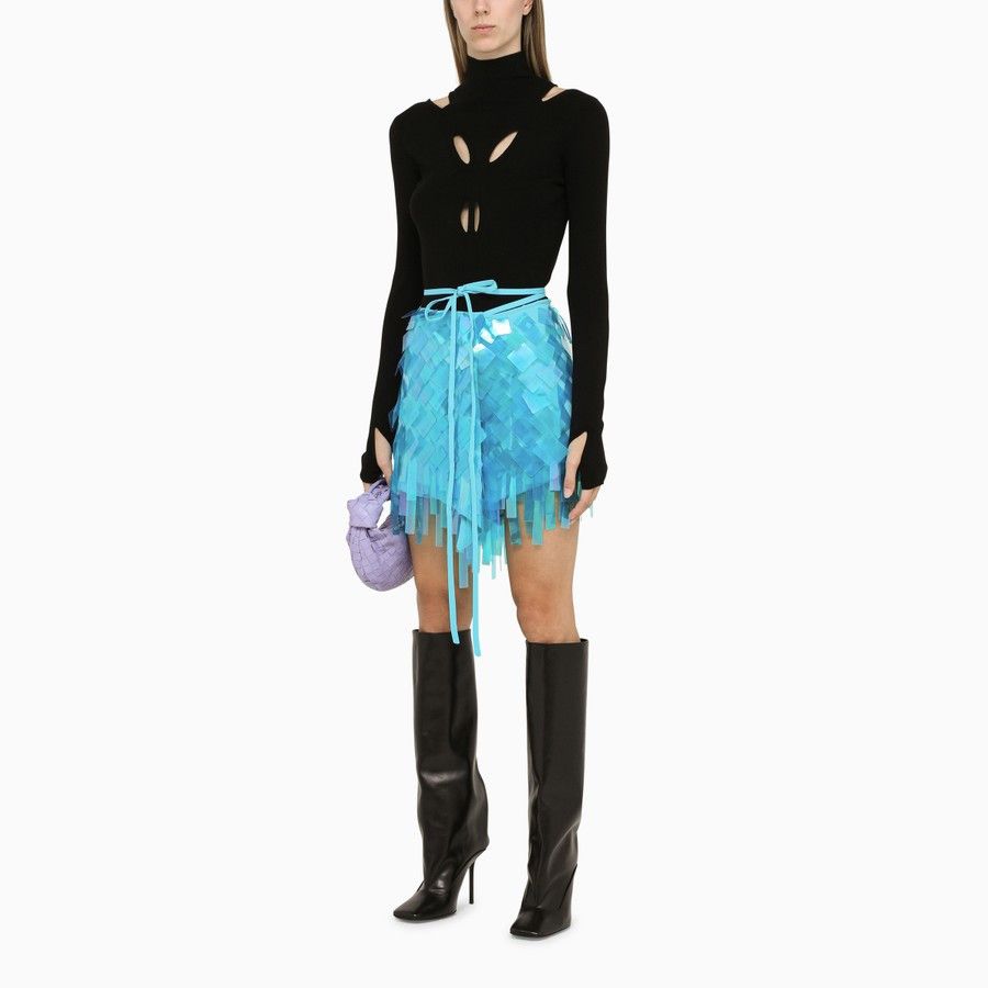 The Attico o1d2blof1024 Mini Skirt With Geometric Sequnis in Blue Size 27" / US 4 / IT 40 - 2 Thumbnail