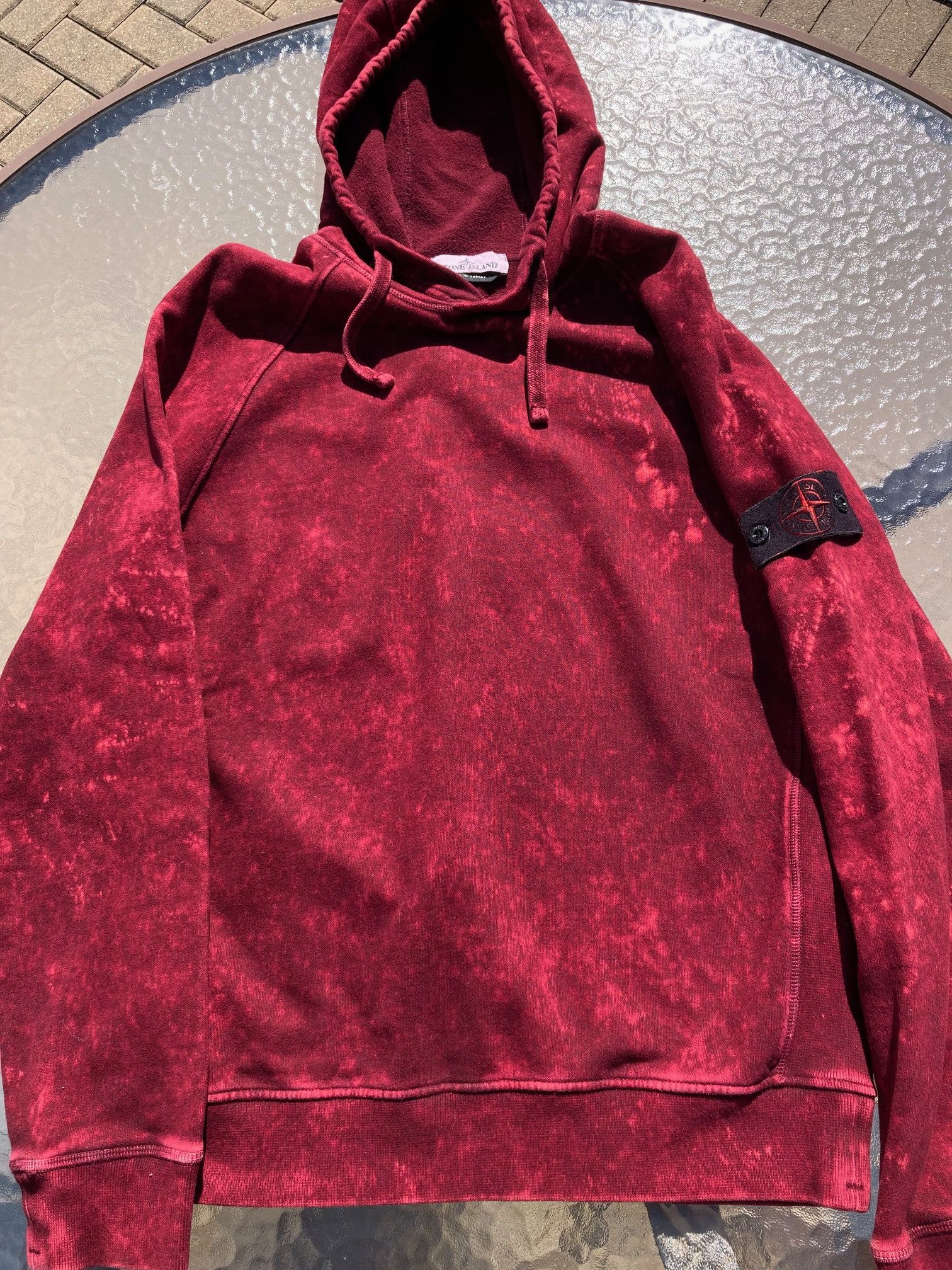 Stone Island Stone Island Acid Wash Hoodie Burgundy Size US M / EU 48-50 / 2 - 1 Thumbnail
