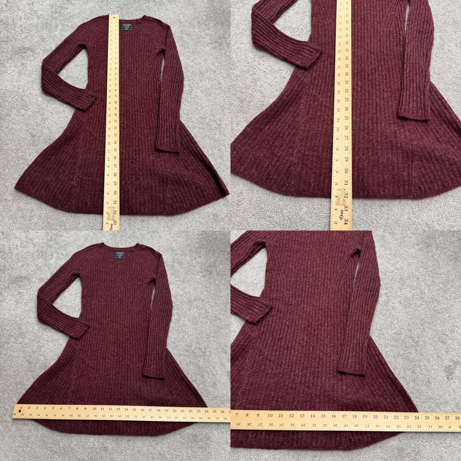 Abercrombie & Fitch VINTAGE Abercrombie & Fitch Ribbed Knit A-Line Mini Sweater Dress Womens XS Petite Red Size XS / US 0-2 / IT 36-38 - 8 Thumbnail