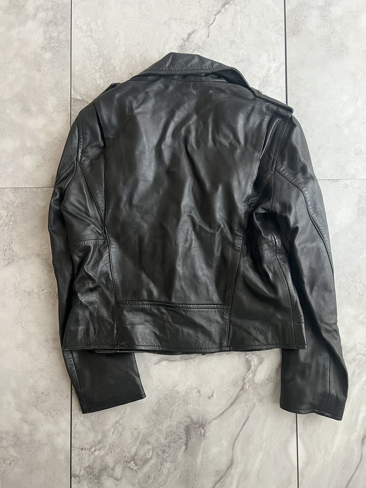 Japanese Brand SLB Vintage Cropped Leather Biker Jacket Size US XS / EU 42 / 0 - 3 Thumbnail