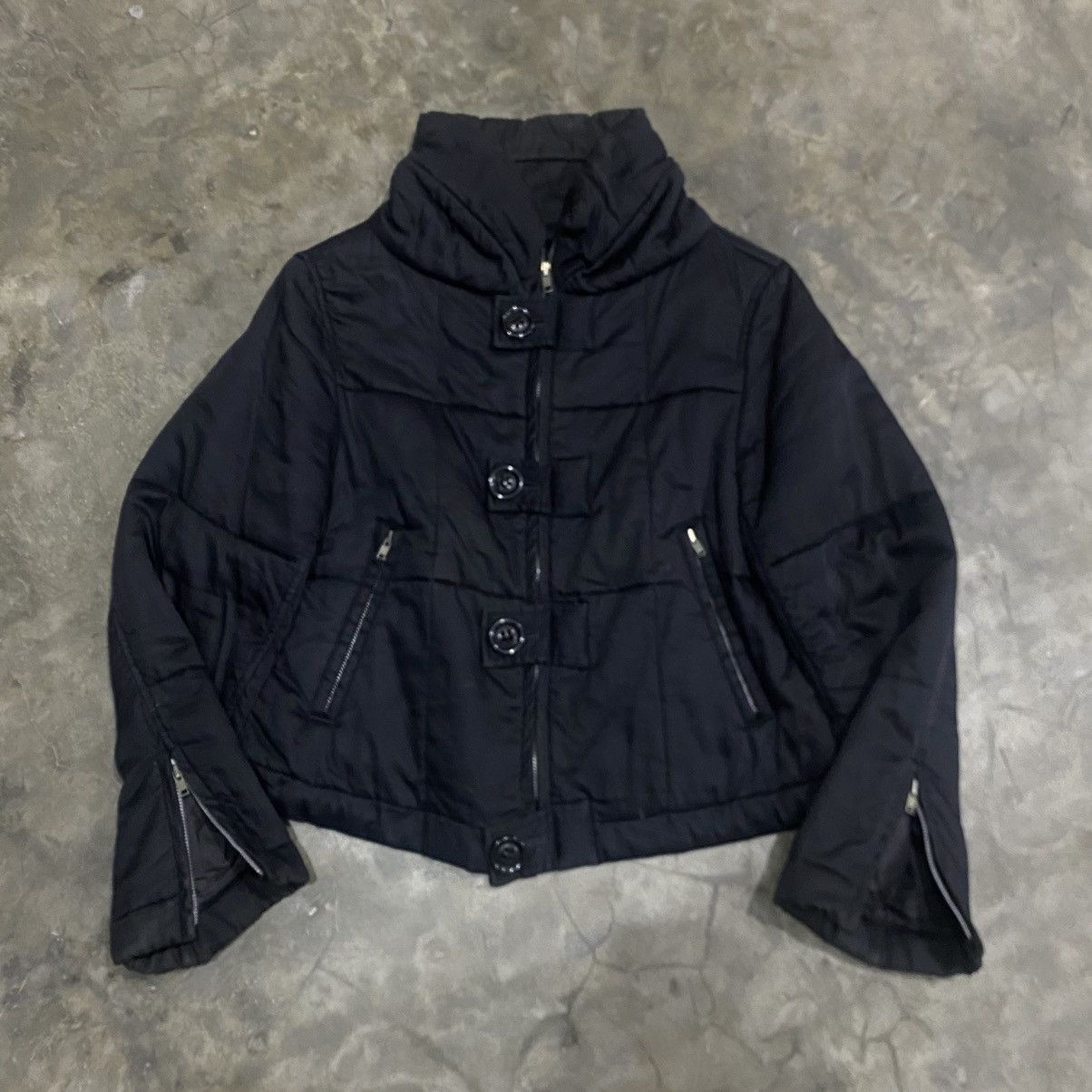 Japanese Brand Pour Deux Japanese Double Zip Bikers Puffer Jacket Size US M / EU 48-50 / 2 - 2 Thumbnail