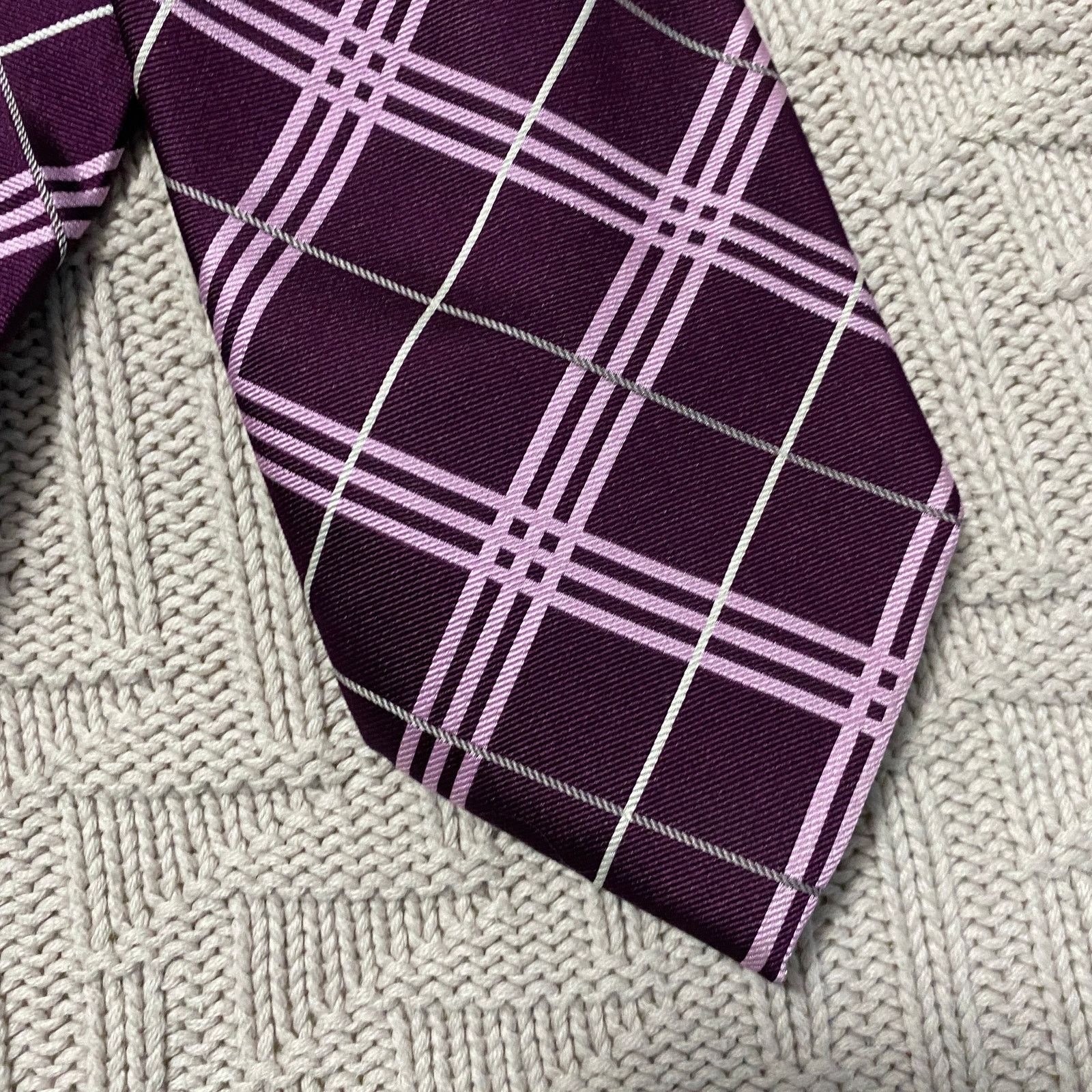 Altea Altea purple plaid silk tie Size ONE SIZE - 2 Thumbnail