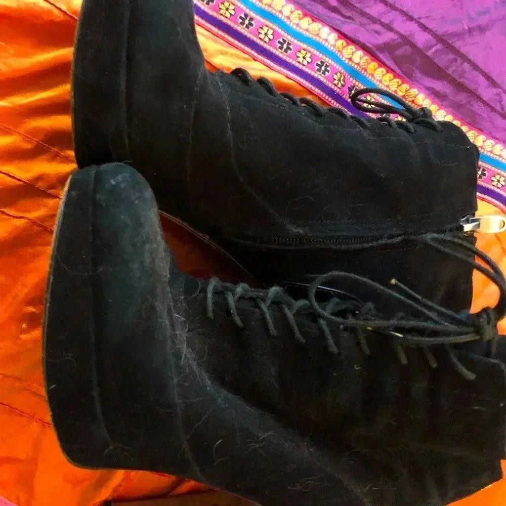 Designer Chic Black High Heel Booties Size US 7 / IT 37 - 2 Thumbnail
