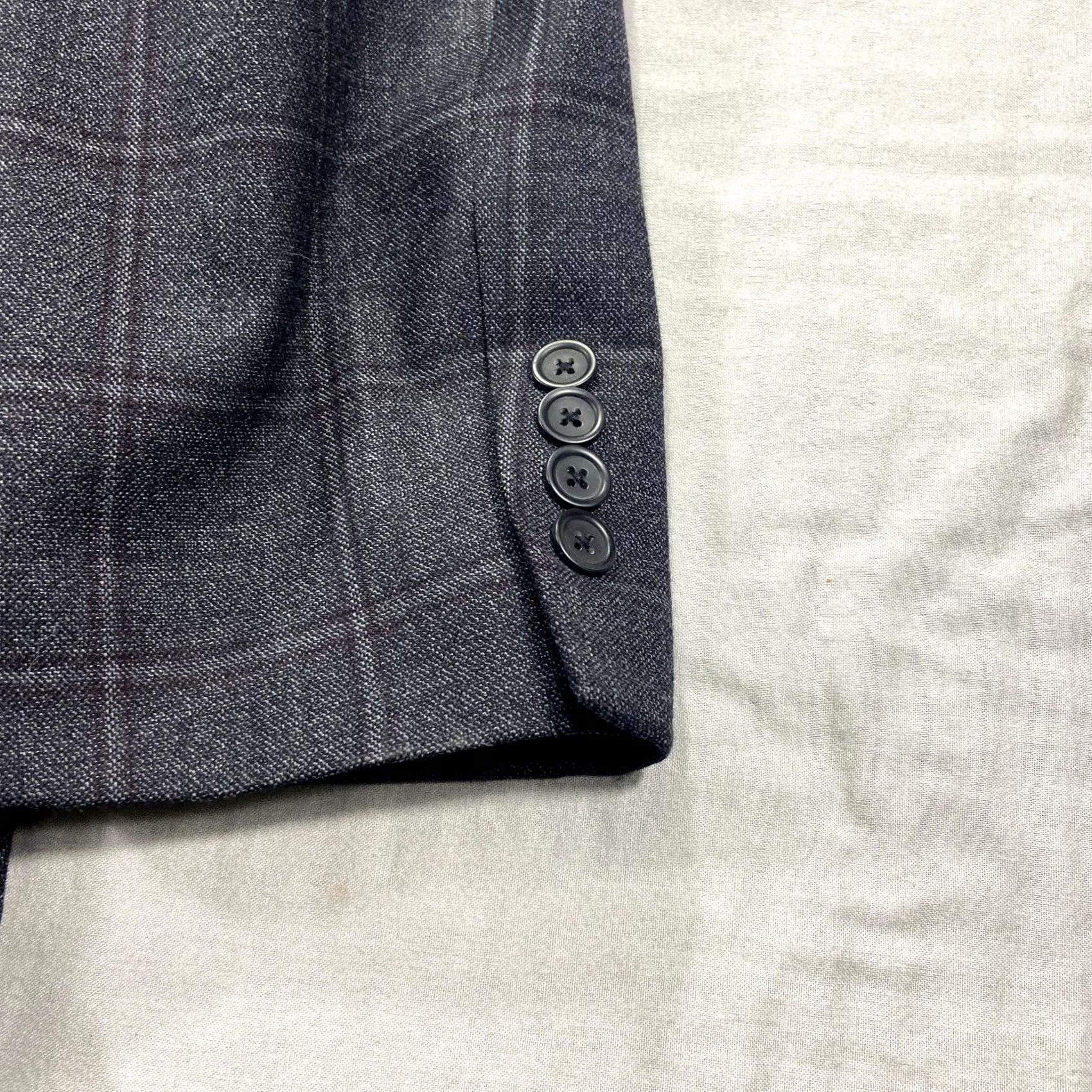 Pronto Uomo Pronto Uomo Platinum Blazer Jacket Mens 46L Gray Wool Check Suit Sport Coat Size 46R - 4 Thumbnail