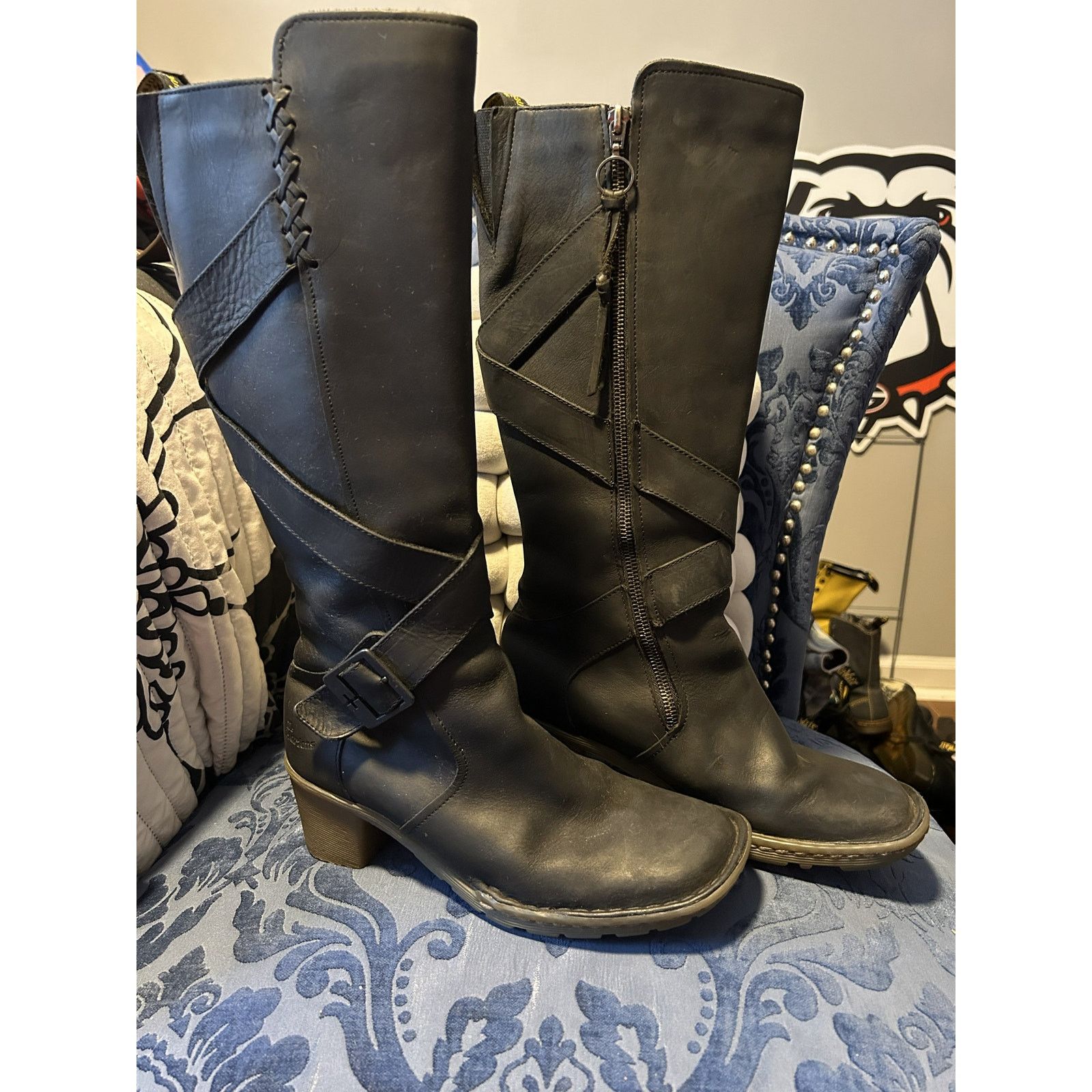 Dr. Martens Dr Martens 11448 Black Block Heel Riding Boot Size 8/EU 39 Size US 8 / IT 38 - 1 Thumbnail