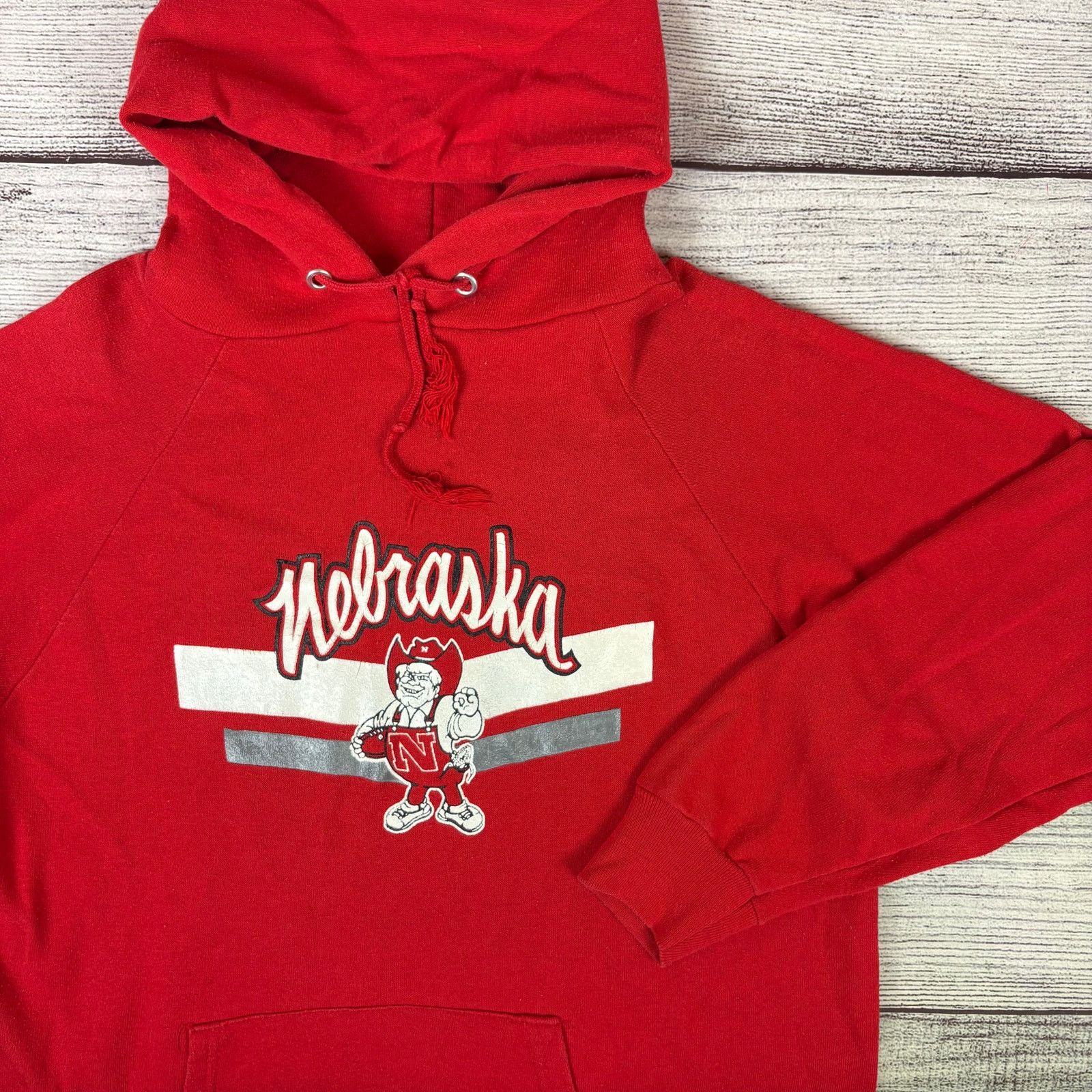 Champion × Vintage 1980s Champion University of Nebraska Huskers College Hoodie Size US L / EU 52-54 / 3 - 1 Thumbnail
