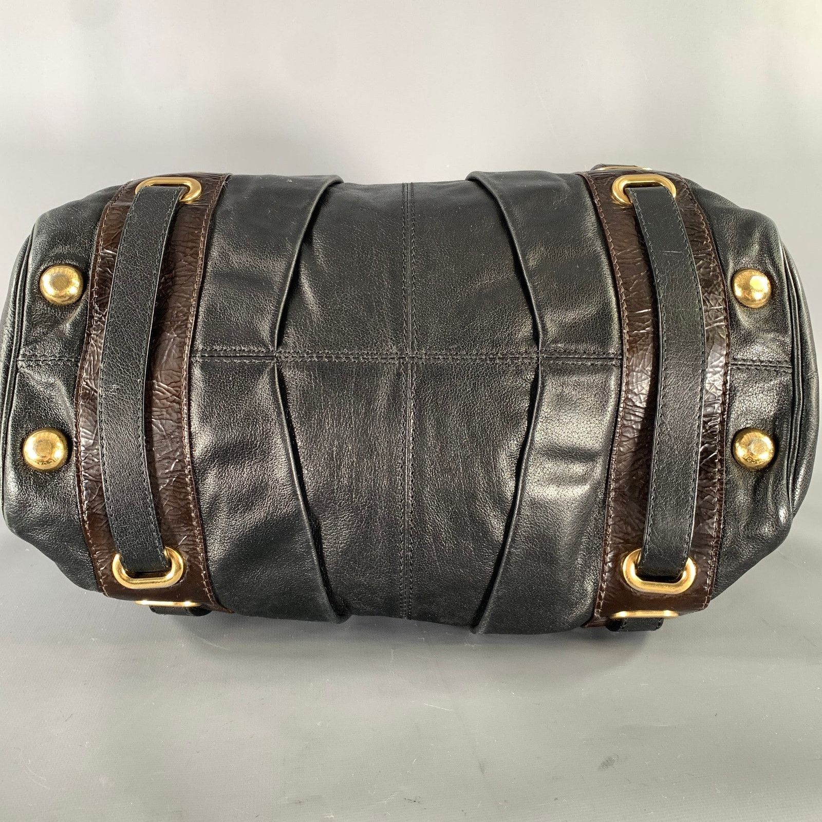 Marc Jacobs MARC JACOBS Black Brown Leather Satchel top Handles Handbag Size ONE SIZE - 6 Thumbnail