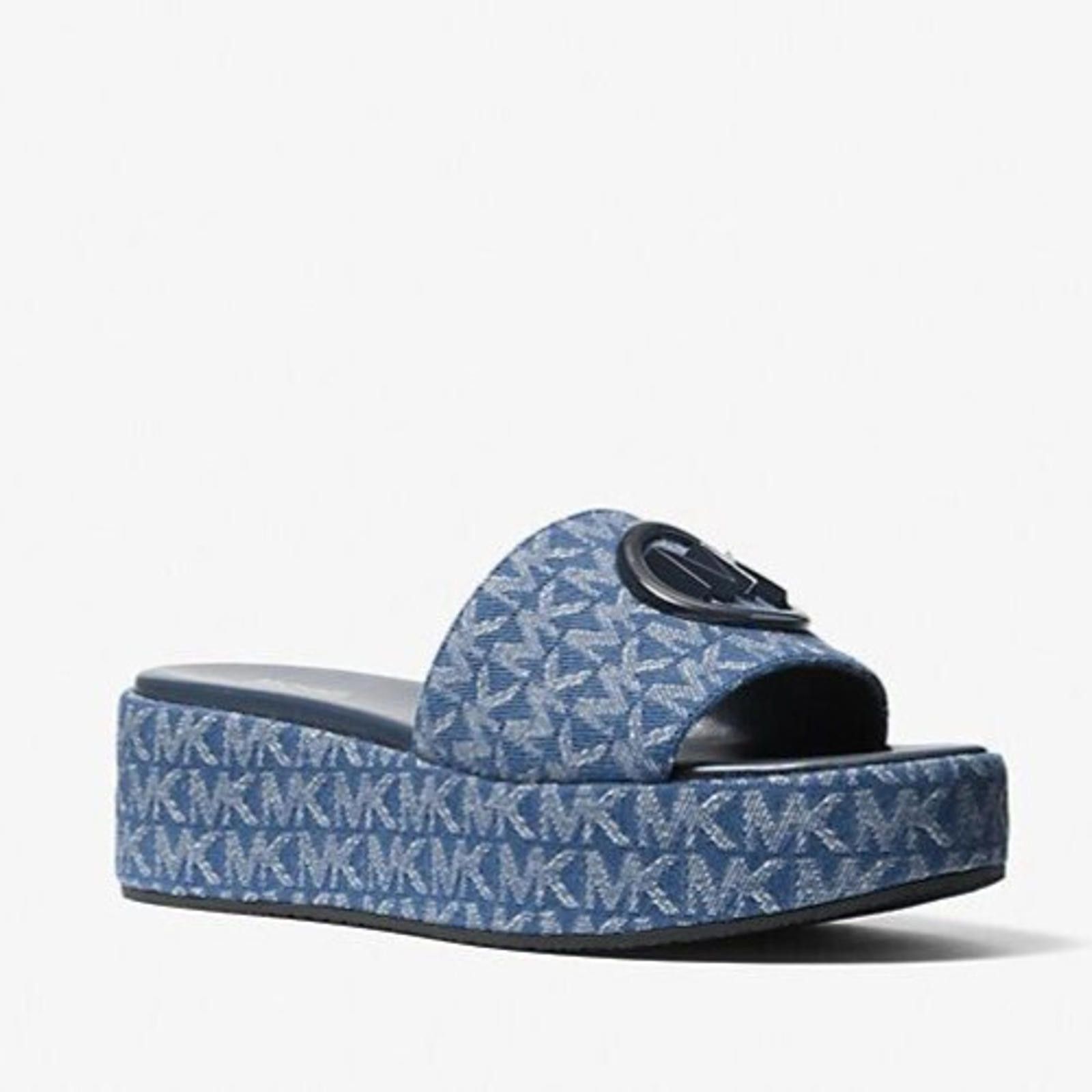 Michael Kors Women's Michael Kors Sadler Wedge Sandals Signature 7 M NEW Size US 7 / IT 37 - 2 Thumbnail