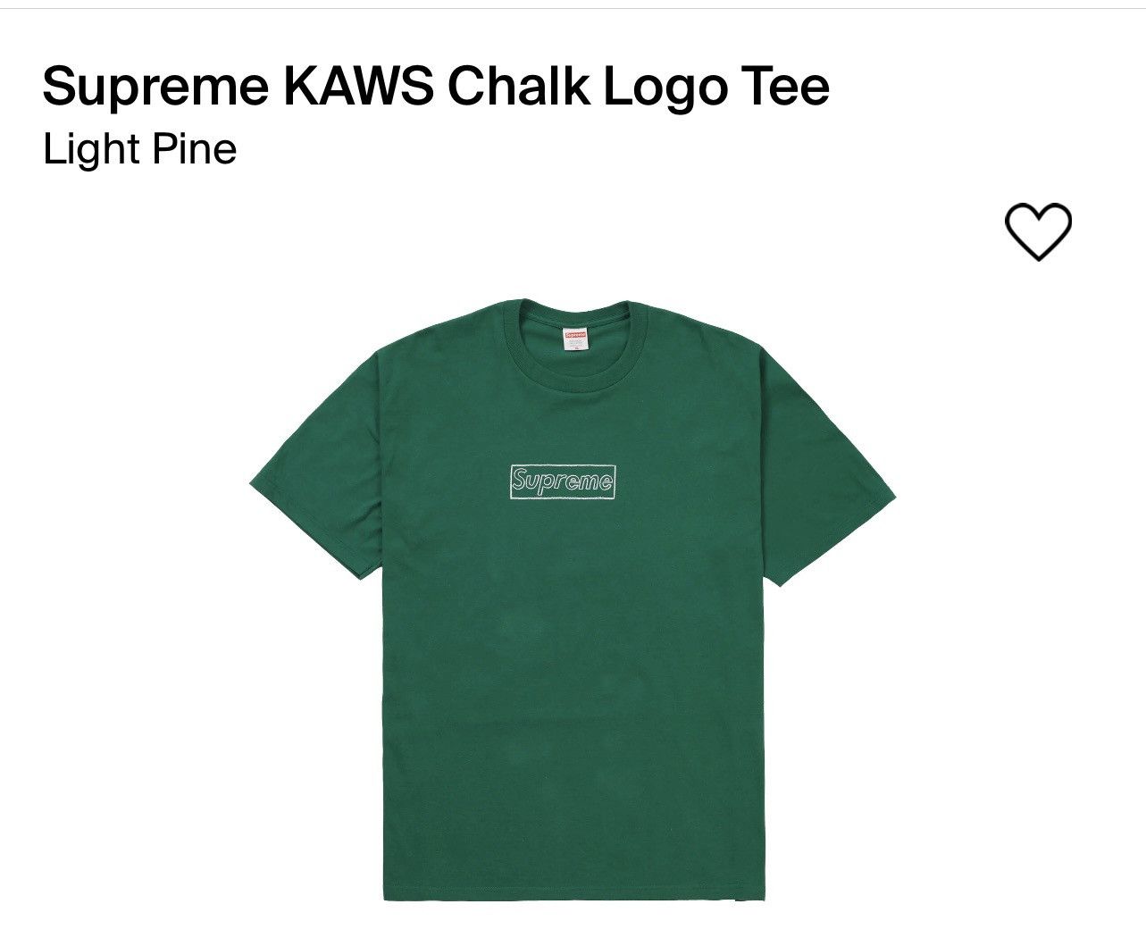 新商品 Supreme KAWS Chalk Logo Tee Light Pine - トップス