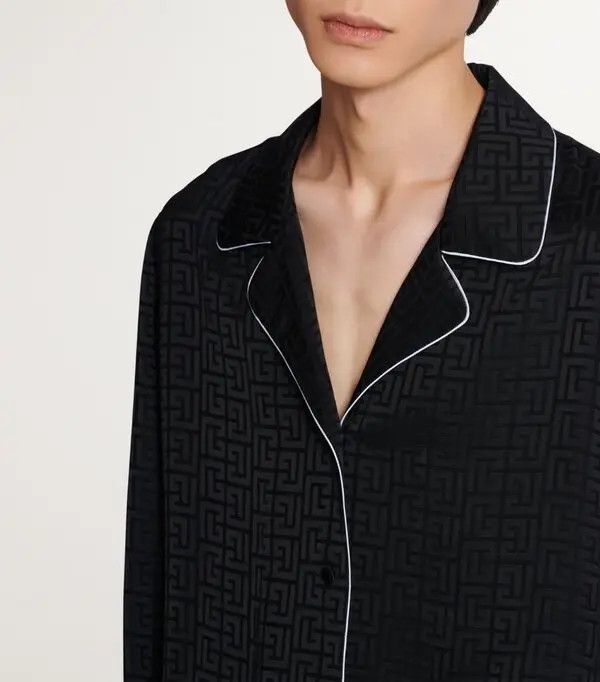 Balmain o1y0426 Patterned Shirt in Black Size US S / EU 44-46 / 1 - 2 Thumbnail