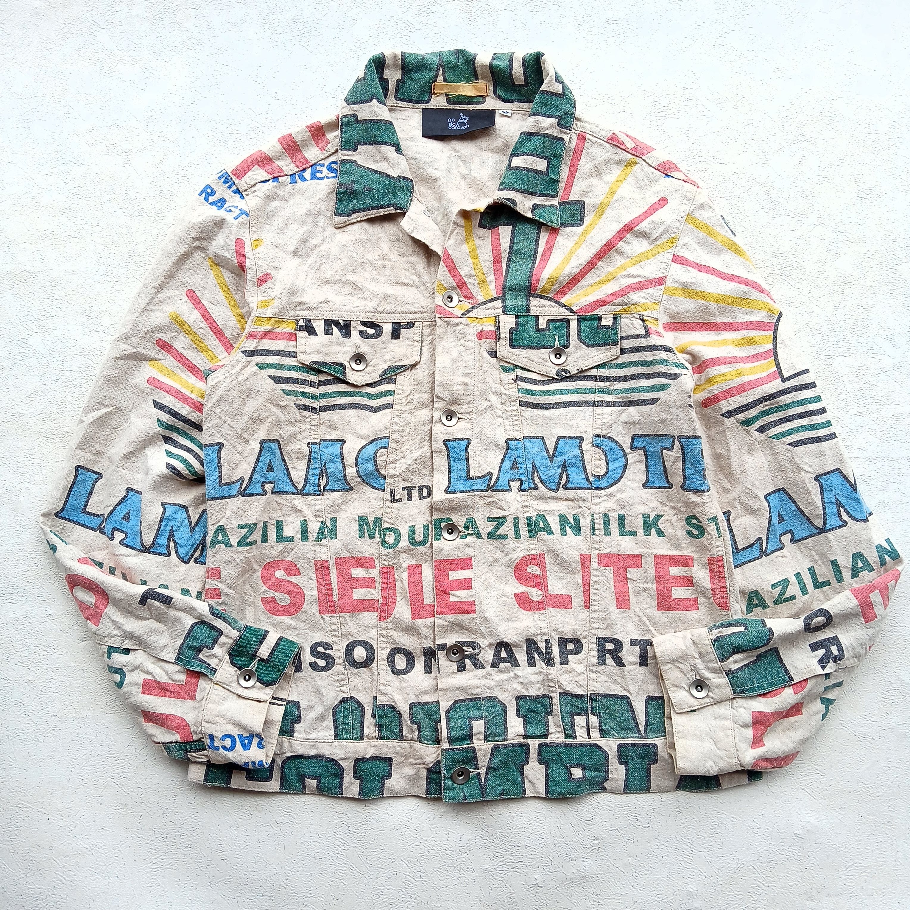 Japanese Brand × go slow caravan GO SLOW CARAVAN OVERPRINT ART JESUS DENIM JACKET Size L / US 10 / IT 46 - 2 Thumbnail
