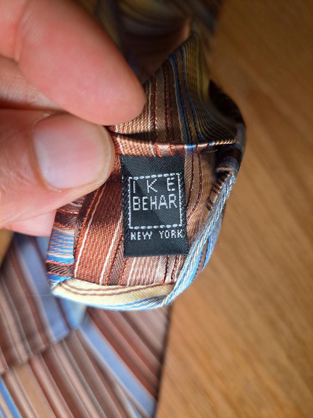 Ike Behar Ike Behar Tie Striped Brown Multicolor Silk Handmade USA Size ONE SIZE - 3 Thumbnail